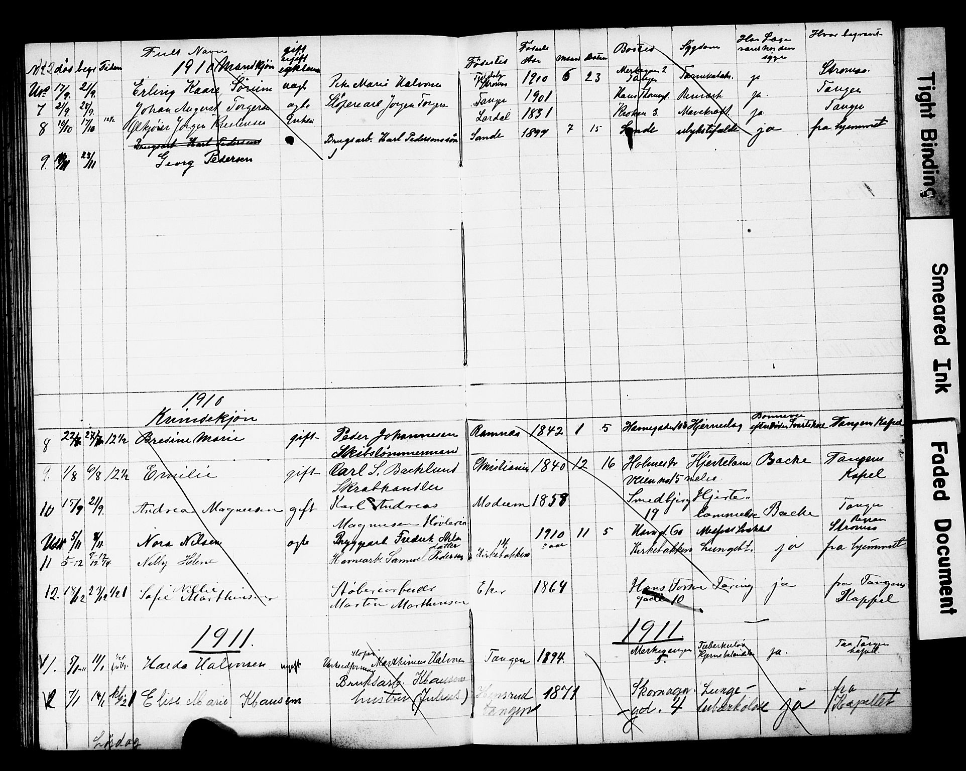 Strømsø kirkebøker, AV/SAKO-A-246/Y/Yb/L0002: Kladd til kirkebok nr. II 2, 1907-1915, s. 112
