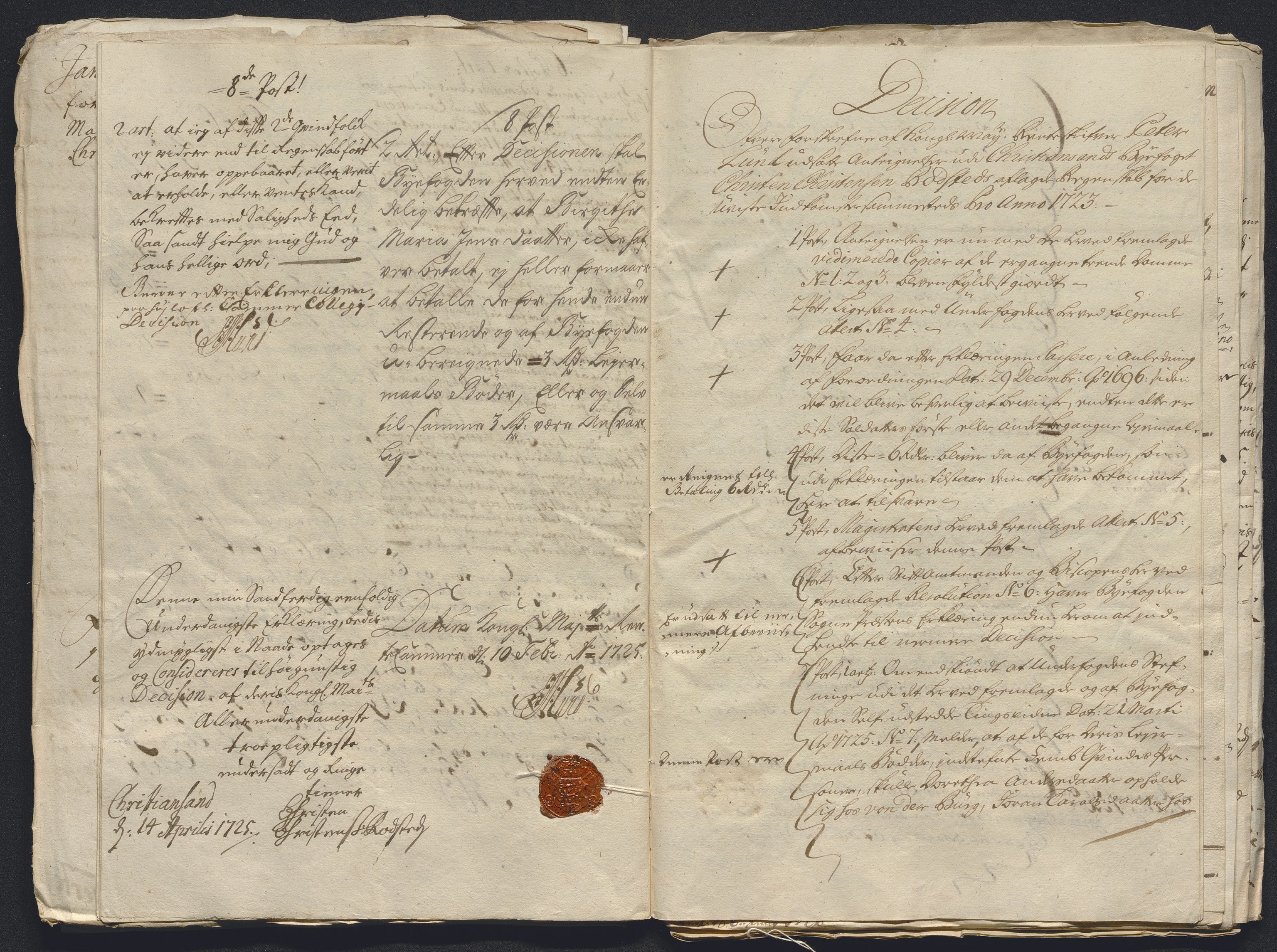 Rentekammeret inntil 1814, Reviderte regnskaper, Byregnskaper, AV/RA-EA-4066/R/Rm/L0286: [M19] Sikt og sakefall, 1719-1727, s. 280
