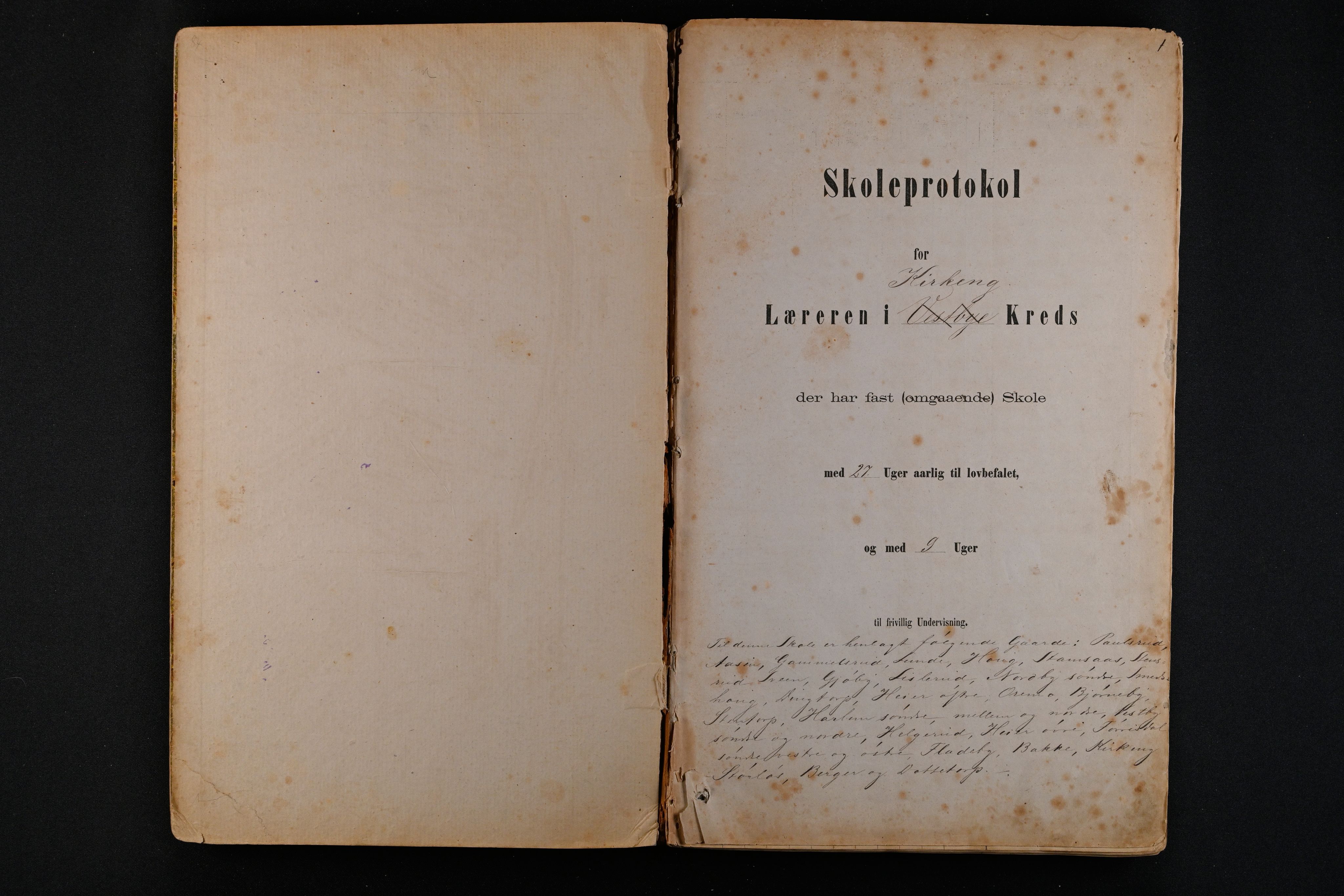 Rakkestad kommune. Førrisdal, Kirkeng, Breholt og Vatvedt skole, IKAO/IKA-A-1644/F/Fa/L0002: Skoleprotokoll Kirkeng, Vestbye kreds, 1868-1887