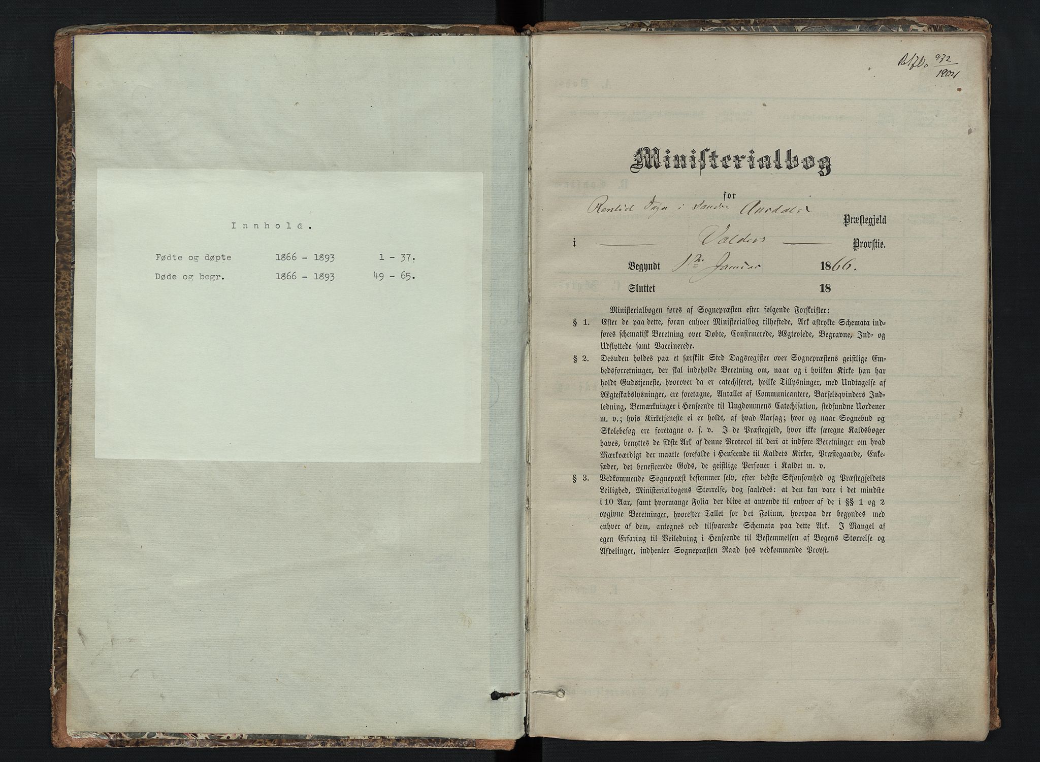 Sør-Aurdal prestekontor, SAH/PREST-128/H/Ha/Hab/L0006: Klokkerbok nr. 6, 1866-1893