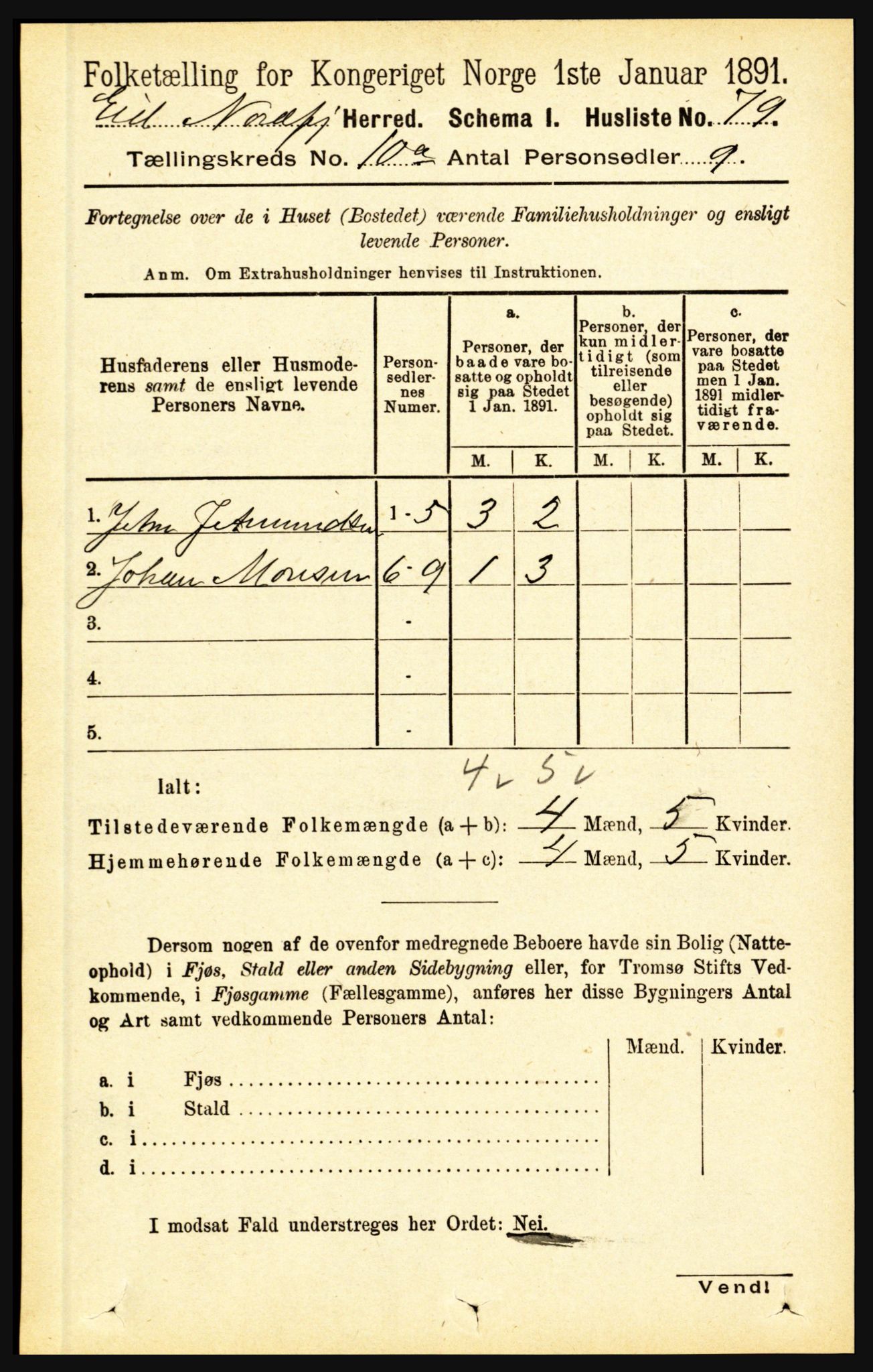 RA, Folketelling 1891 for 1443 Eid herred, 1891, s. 2812