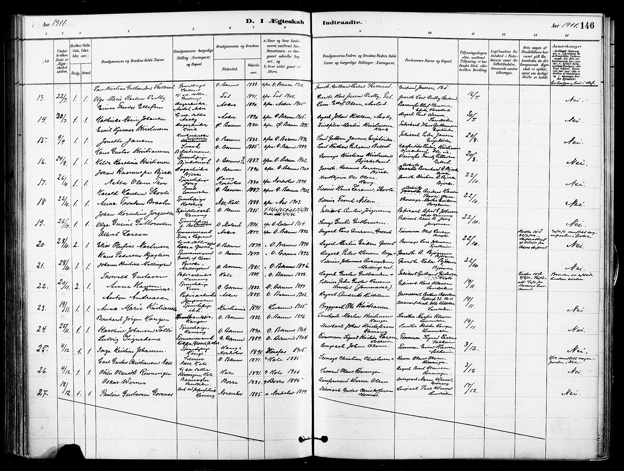 Asker prestekontor Kirkebøker, SAO/A-10256a/F/Fb/L0002: Ministerialbok nr. II 2, 1879-1921, s. 146