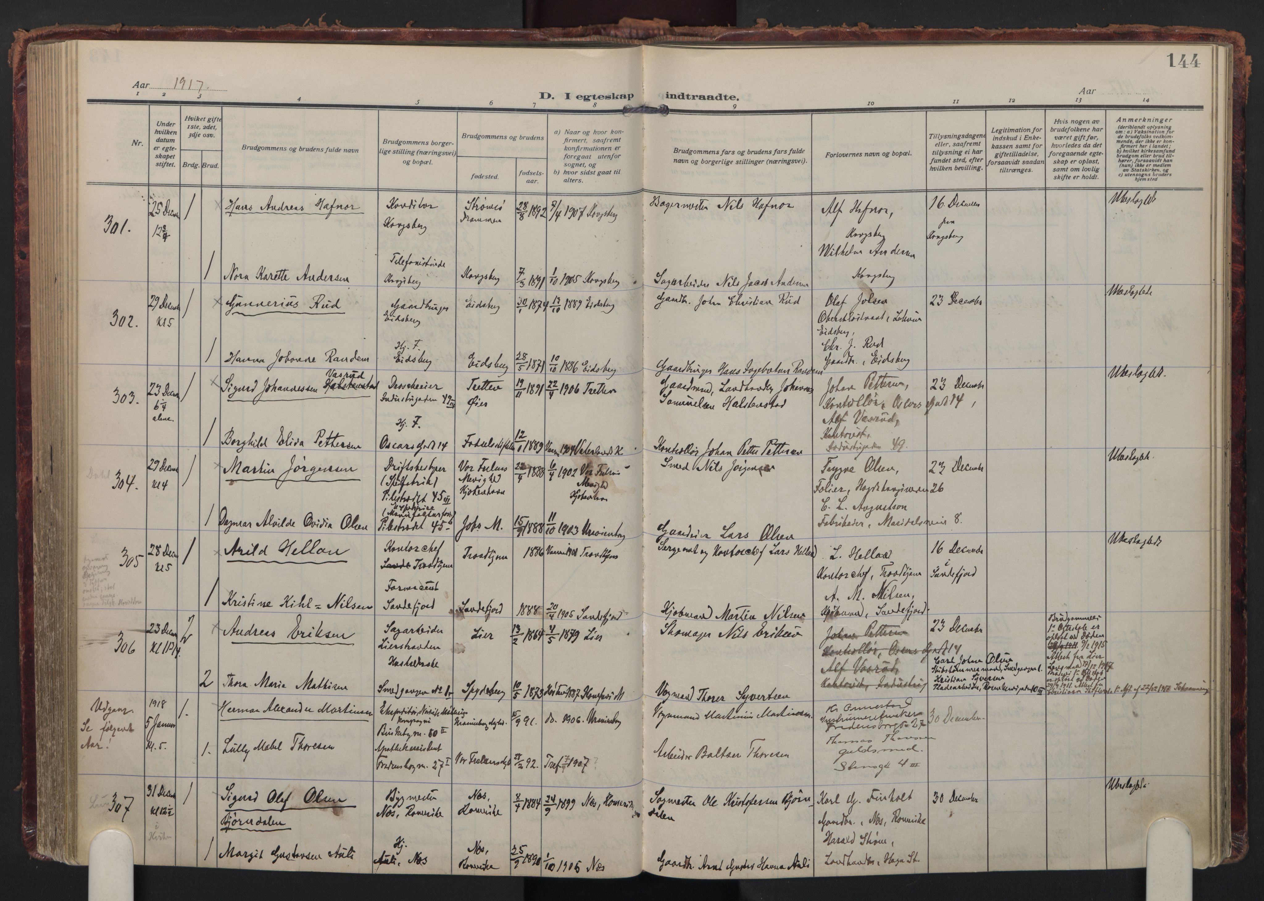 Trefoldighet prestekontor Kirkebøker, AV/SAO-A-10882/F/Fc/L0007: Ministerialbok nr. III 7, 1914-1920, s. 144