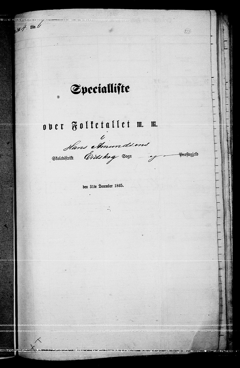 RA, Folketelling 1865 for 0420P Eidskog prestegjeld, 1865, s. 122