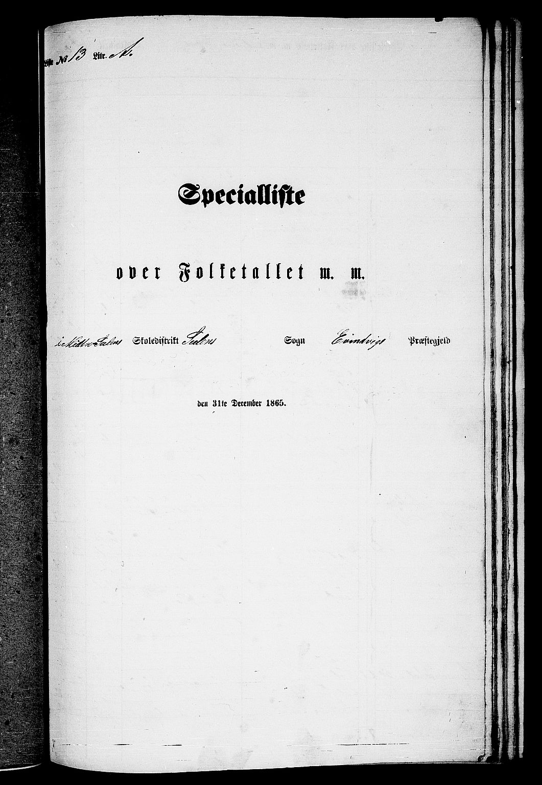 RA, Folketelling 1865 for 1411P Eivindvik prestegjeld, 1865, s. 166