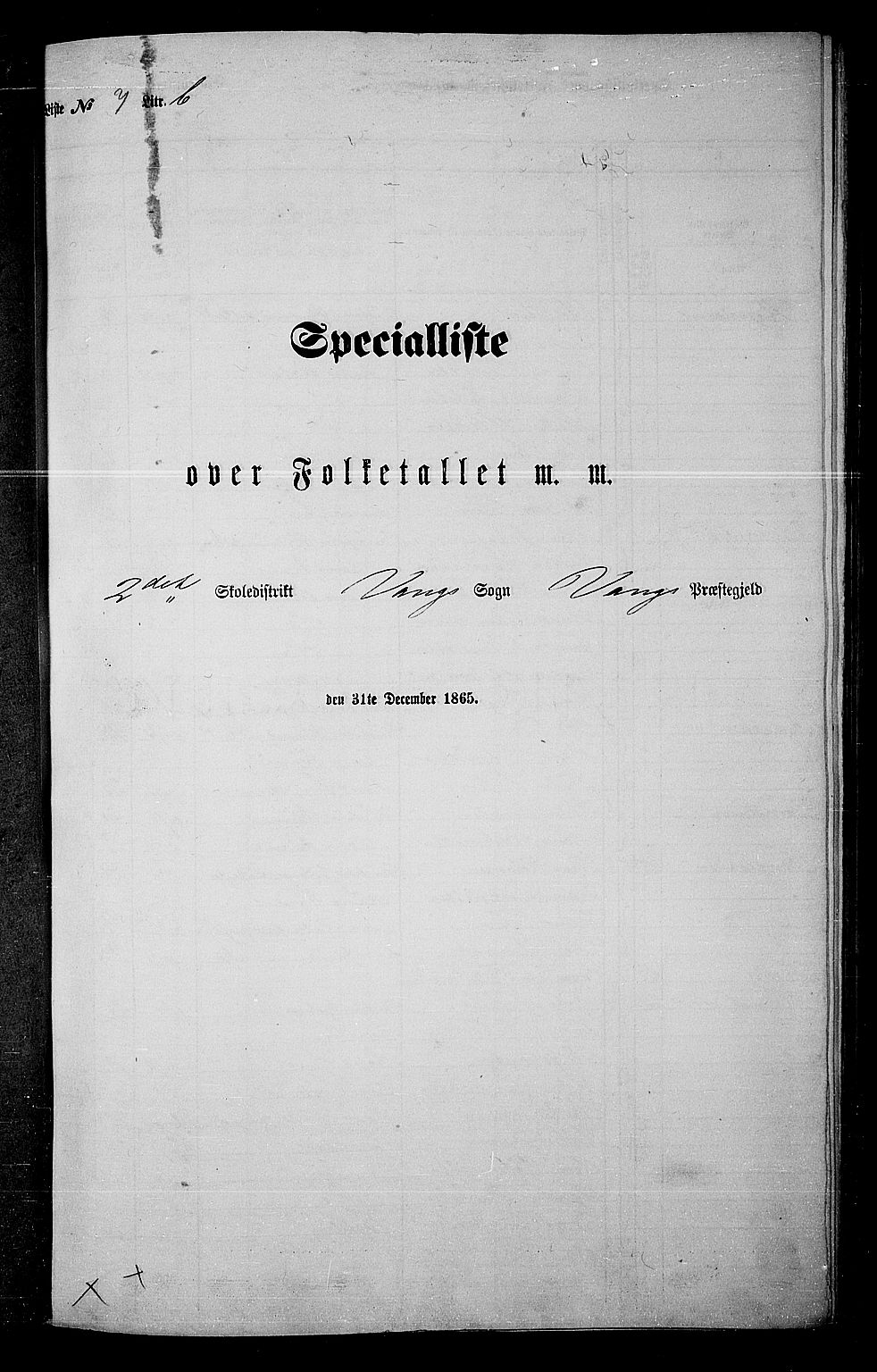 RA, Folketelling 1865 for 0414L Vang prestegjeld, Vang sokn og Furnes sokn, 1865, s. 190