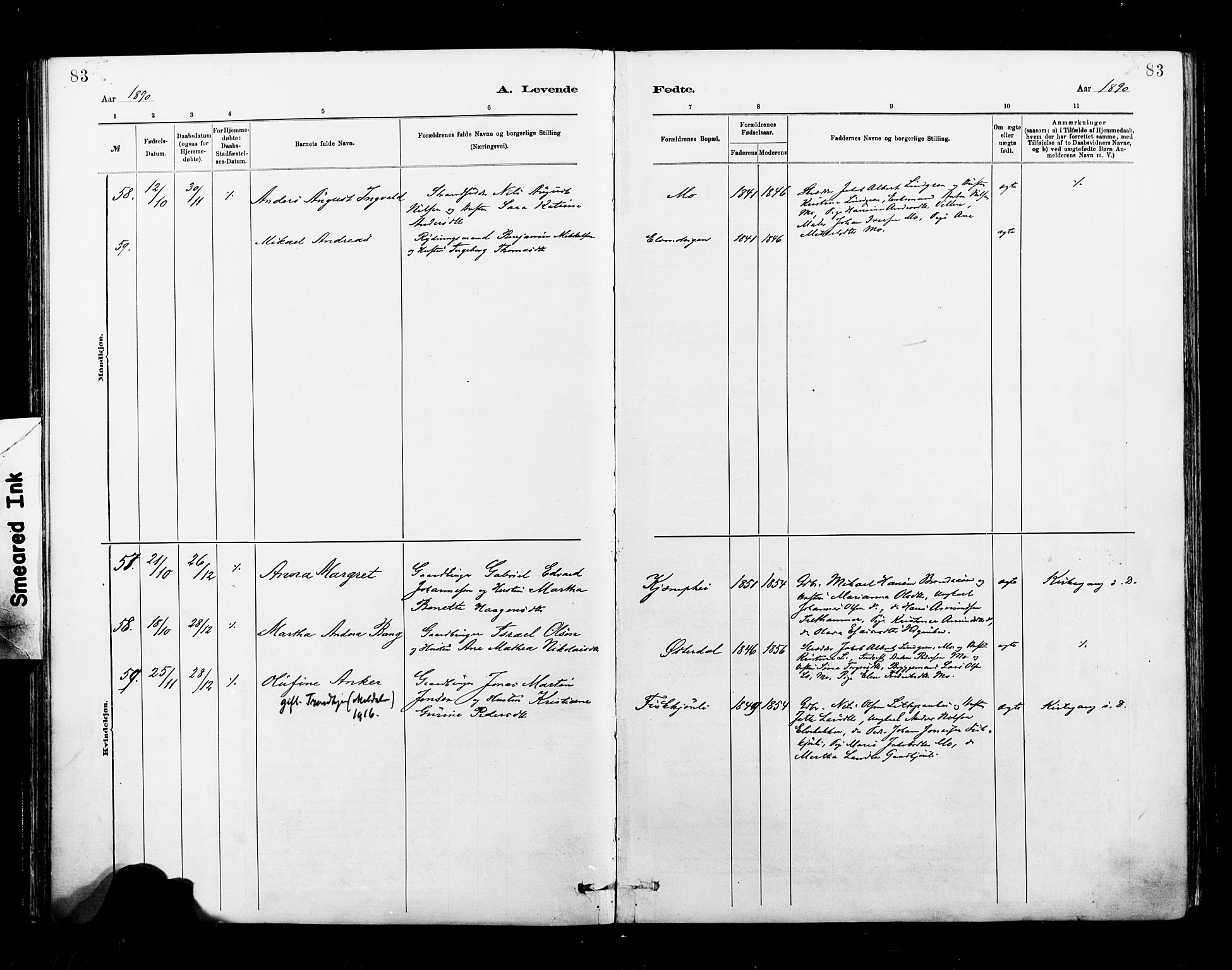 Ministerialprotokoller, klokkerbøker og fødselsregistre - Nordland, AV/SAT-A-1459/827/L0400: Ministerialbok nr. 827A12, 1883-1903, s. 83