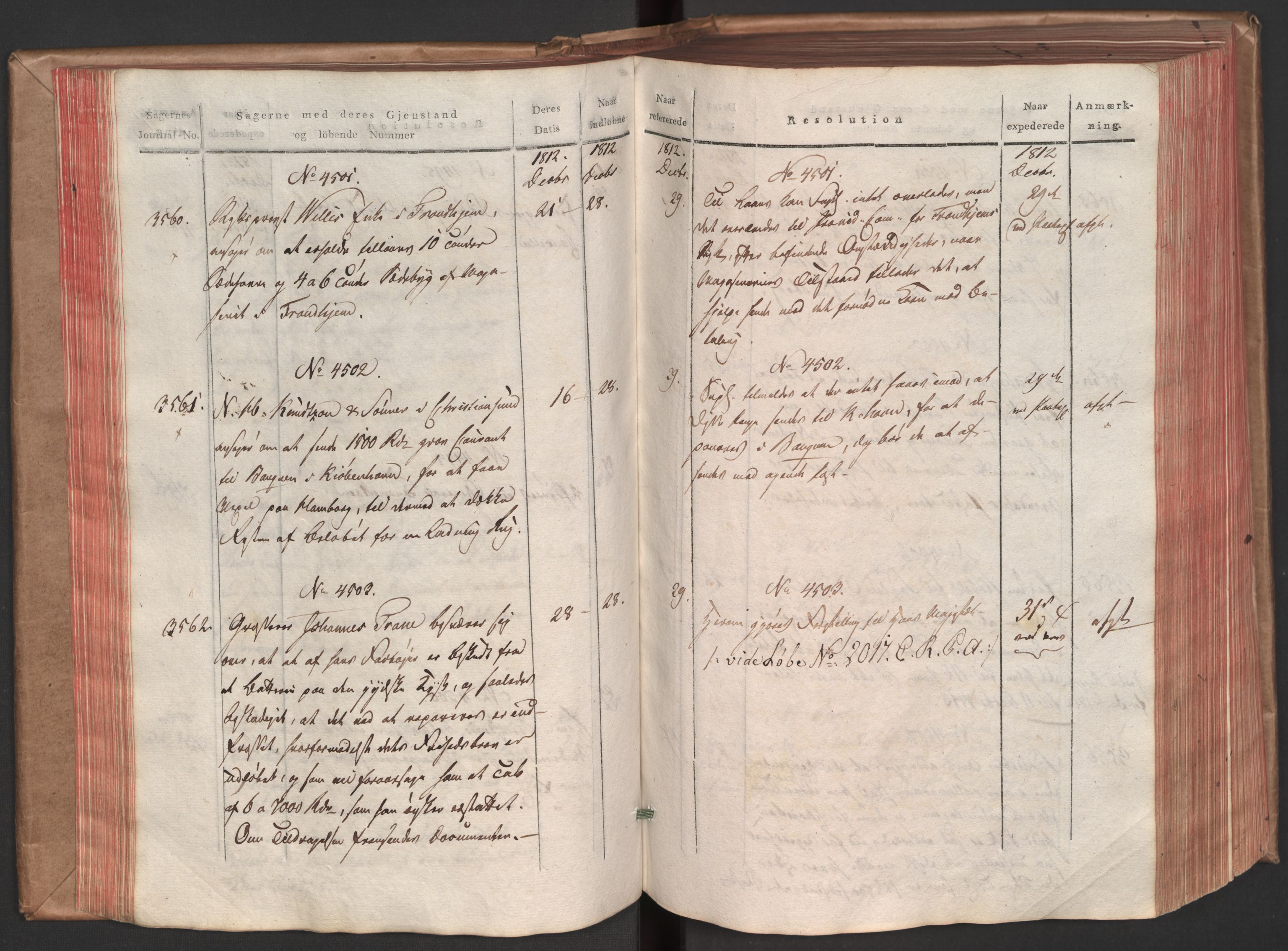 Stattholderembetet 1810-1814, 1. kontor (Kontor A), AV/RA-EA-2872/Ab/L0005: Referatprotokoll,  j.nr. 3328b-4243,  l.nr. 4214b-5321, 1812-1813, s. 83