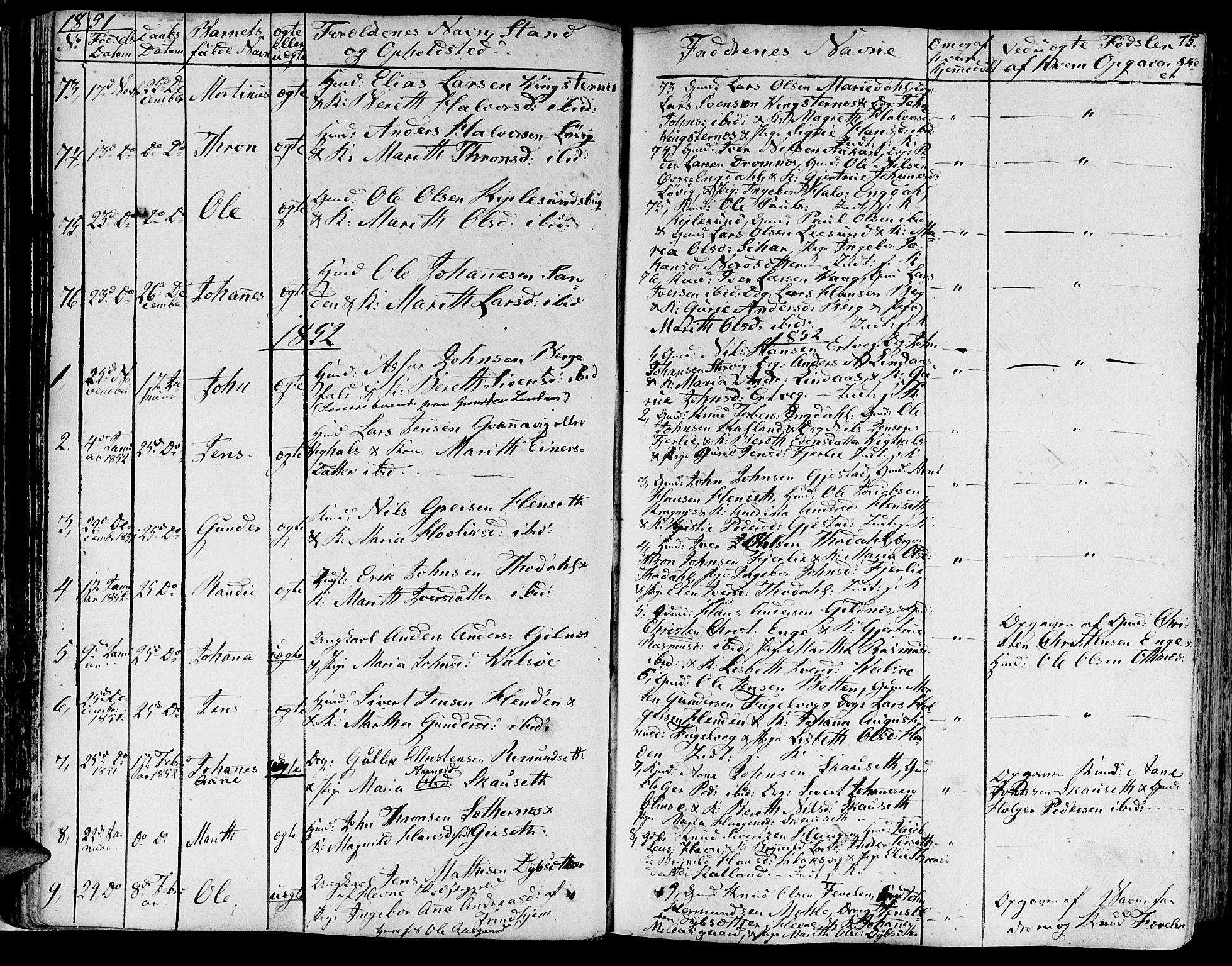 Ministerialprotokoller, klokkerbøker og fødselsregistre - Møre og Romsdal, AV/SAT-A-1454/578/L0904: Ministerialbok nr. 578A03, 1836-1858, s. 75
