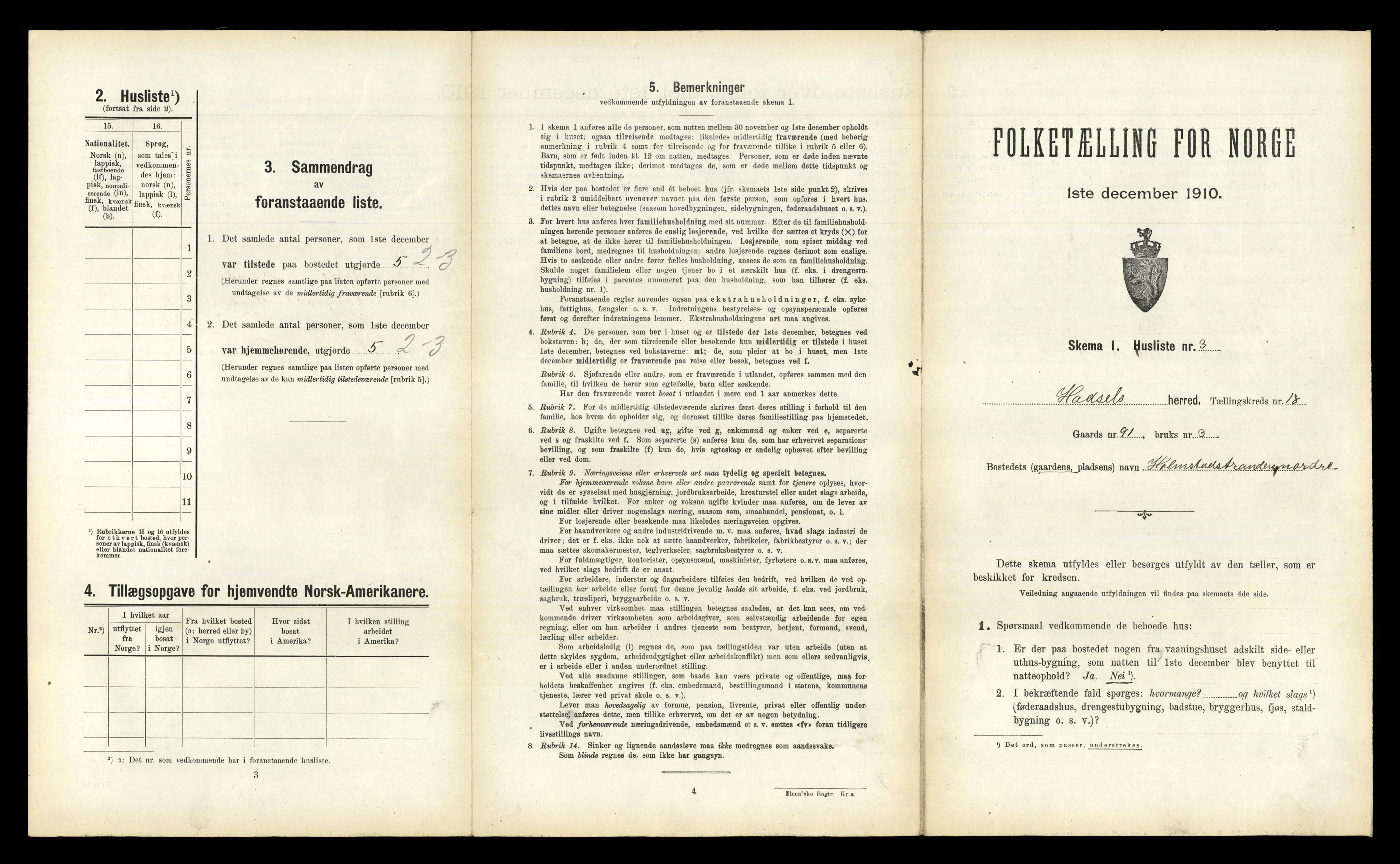 RA, Folketelling 1910 for 1866 Hadsel herred, 1910, s. 2369