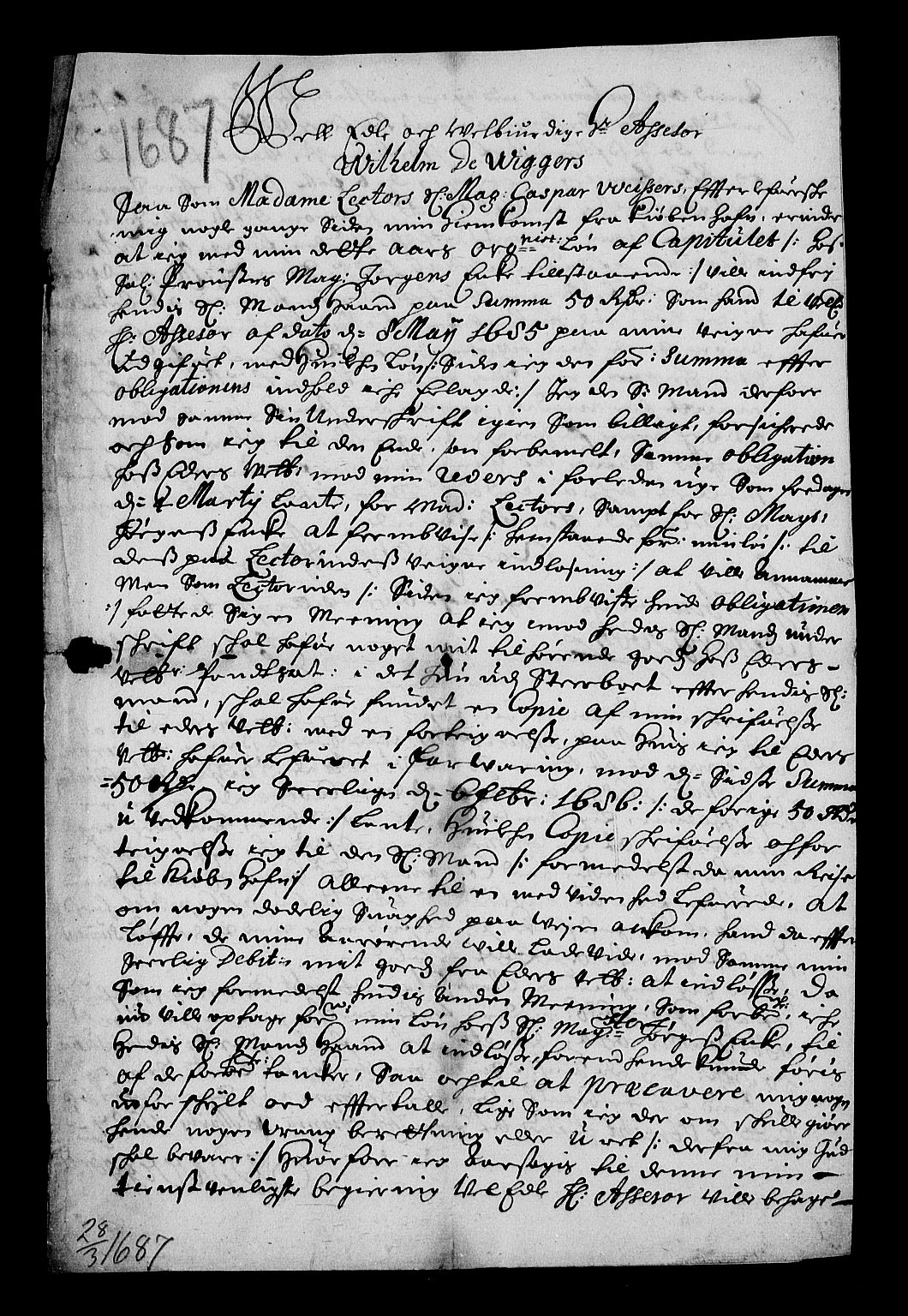 Stattholderembetet 1572-1771, RA/EA-2870/Af/L0001: Avskrifter av vedlegg til originale supplikker, nummerert i samsvar med supplikkbøkene, 1683-1687, s. 54