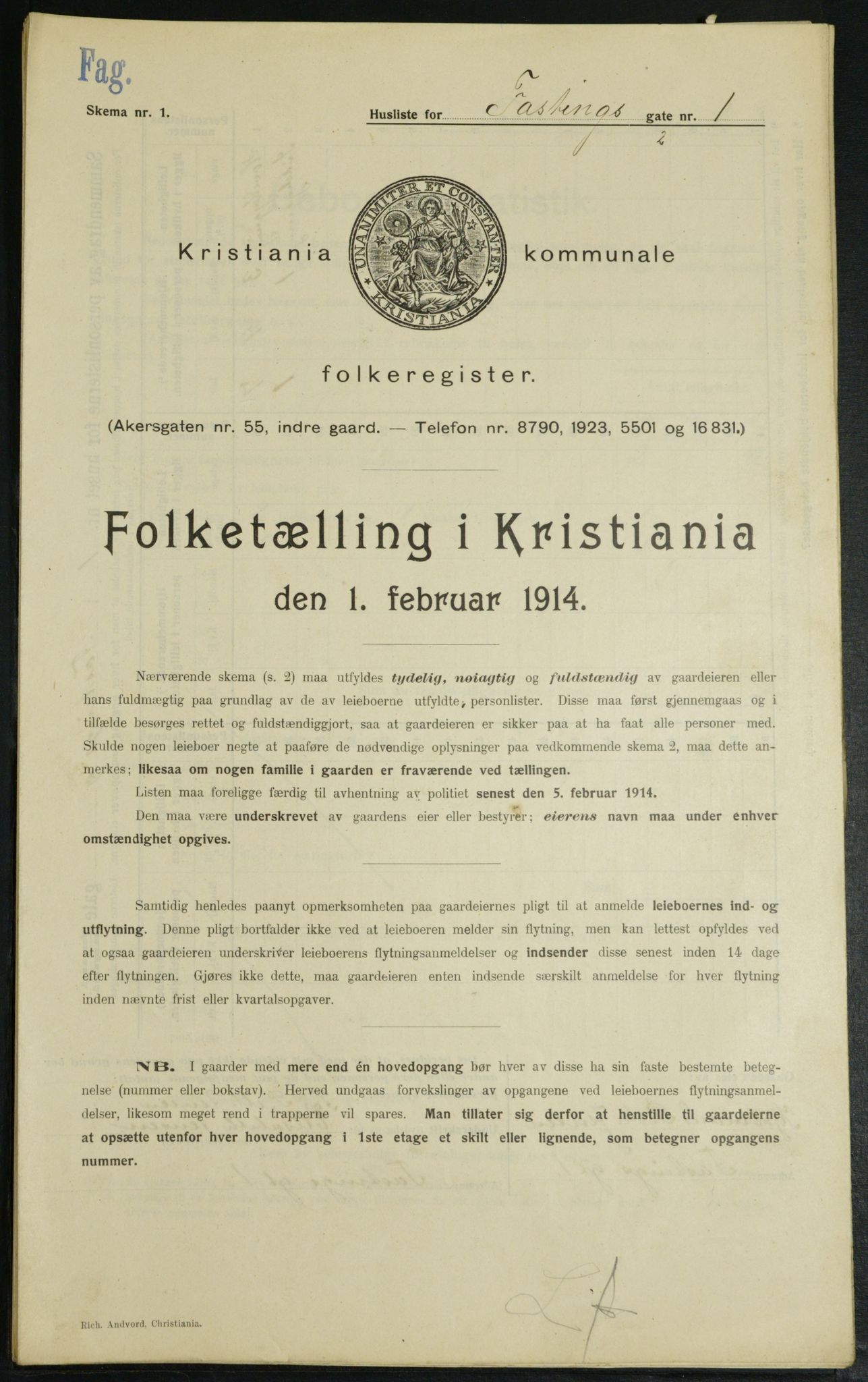 OBA, Kommunal folketelling 1.2.1914 for Kristiania, 1914, s. 23775