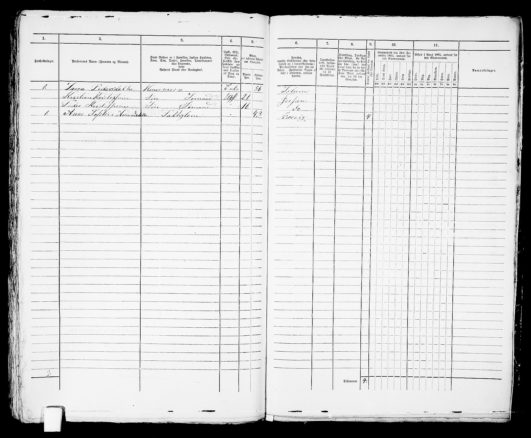 RA, Folketelling 1865 for 0804P Brevik prestegjeld, 1865, s. 692