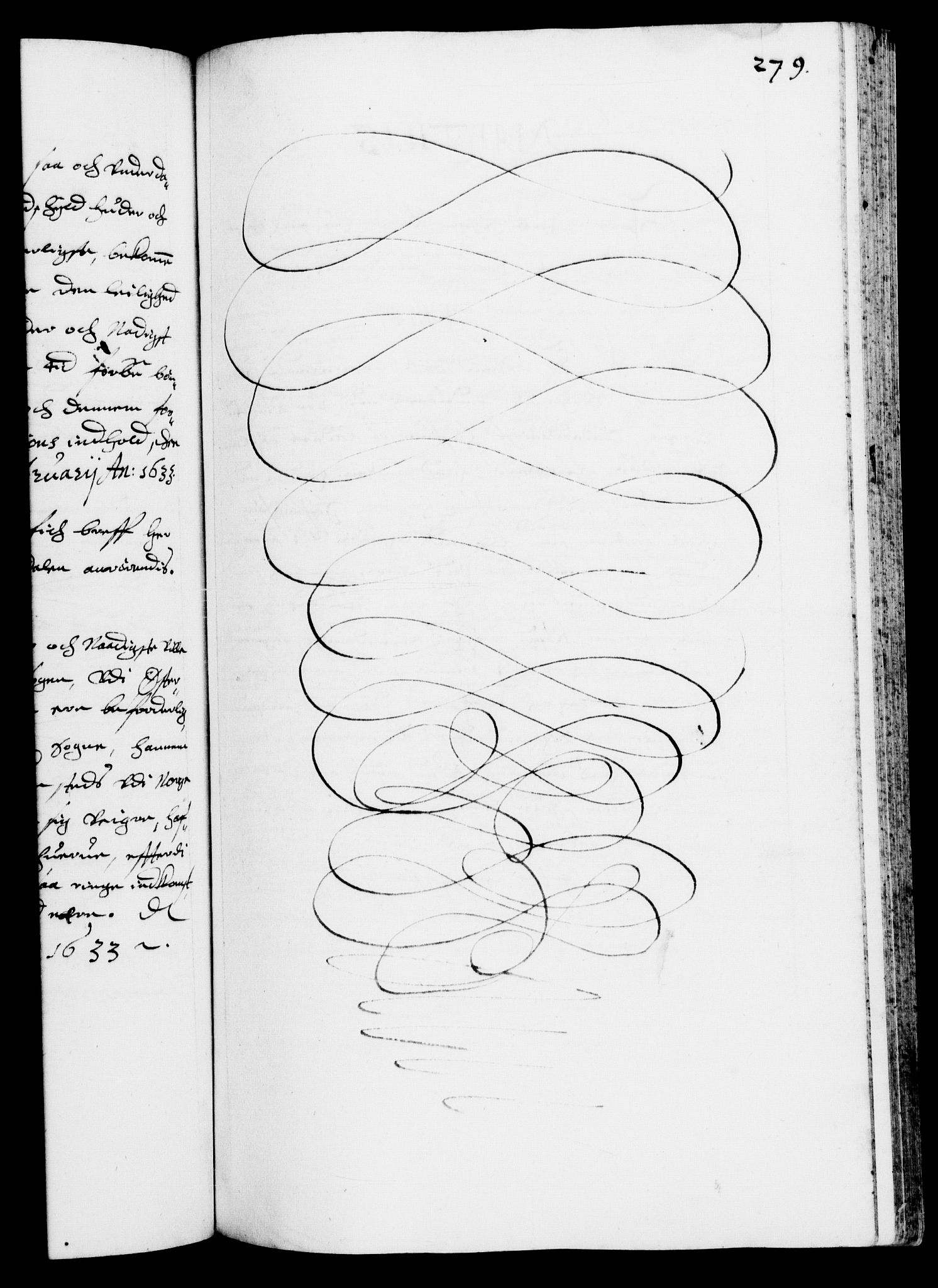 Danske Kanselli 1572-1799, AV/RA-EA-3023/F/Fc/Fca/Fcab/L0005: Norske tegnelser (mikrofilm), 1628-1633, s. 279a