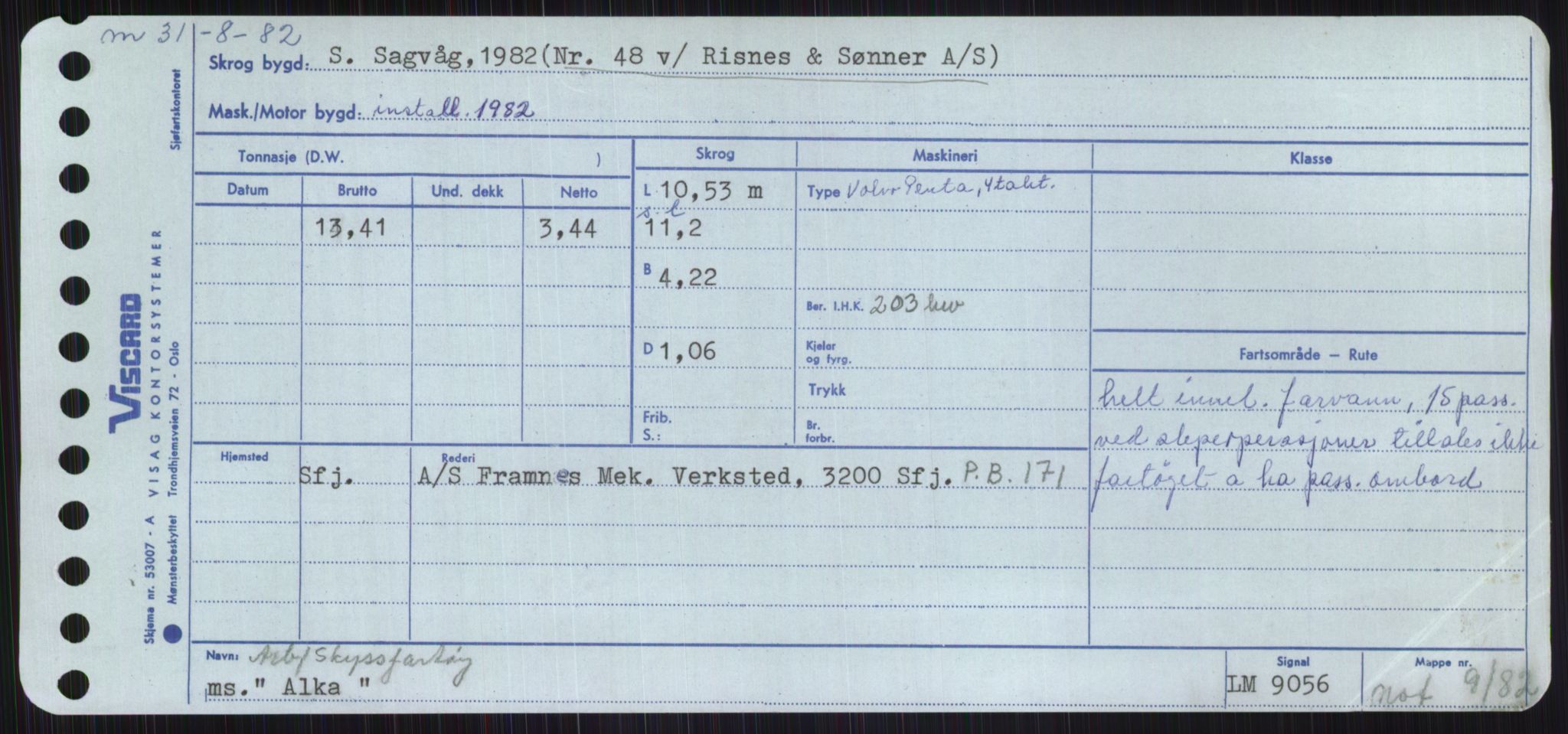 Sjøfartsdirektoratet med forløpere, Skipsmålingen, RA/S-1627/H/Ha/L0001/0001: Fartøy, A-Eig / Fartøy A-Bjøn, s. 121