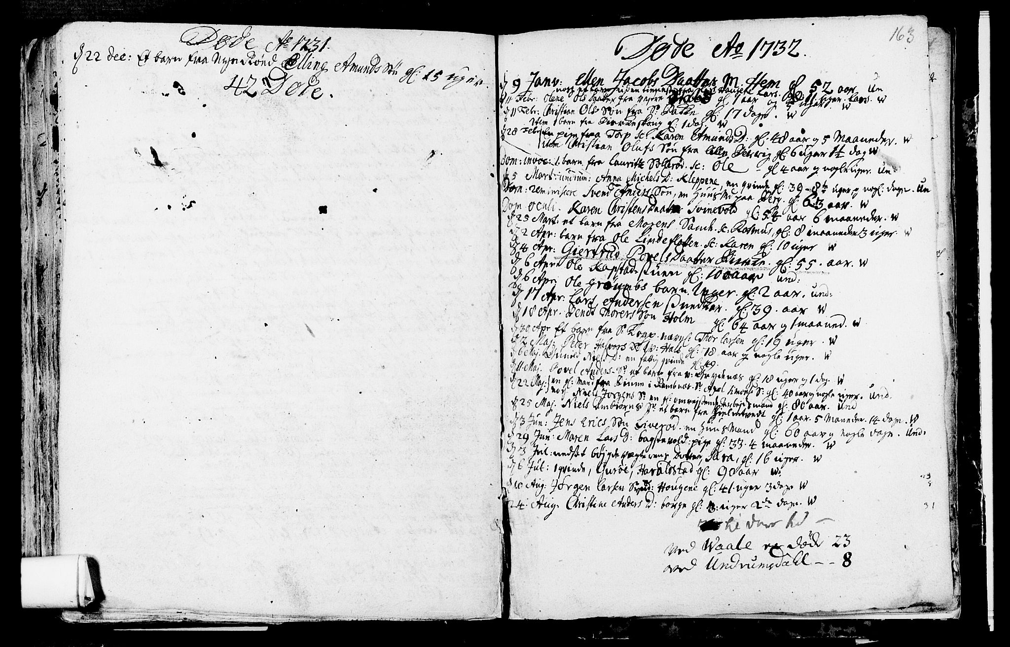 Våle kirkebøker, AV/SAKO-A-334/F/Fa/L0002: Ministerialbok nr. I 2, 1705-1732, s. 163
