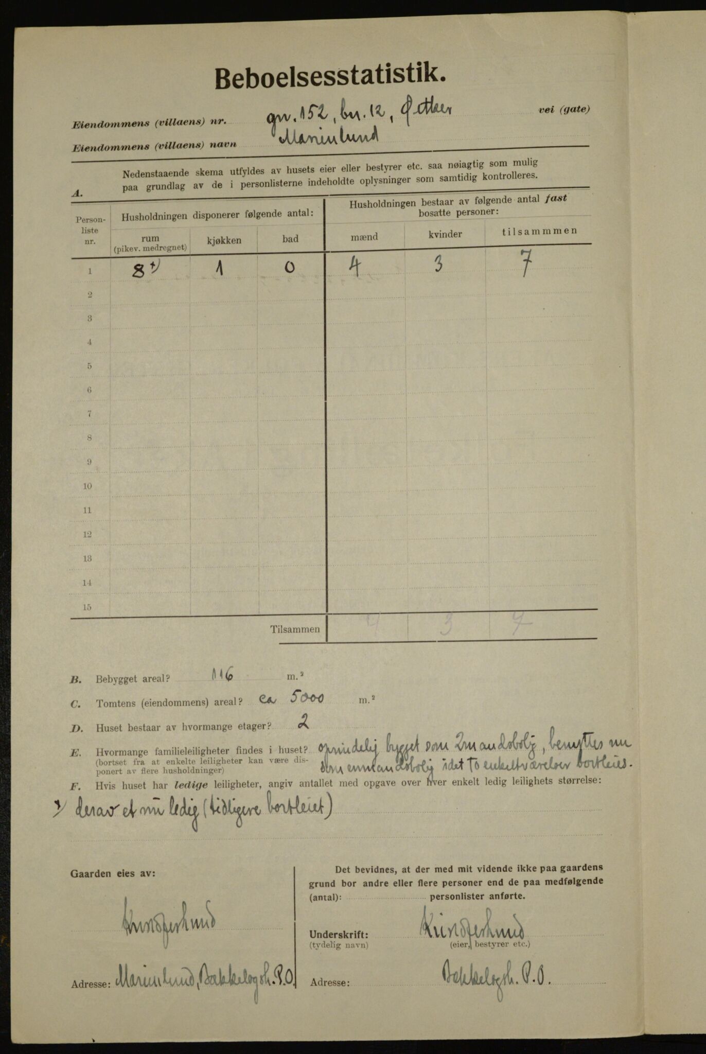 , Kommunal folketelling 1.12.1923 for Aker, 1923, s. 37842