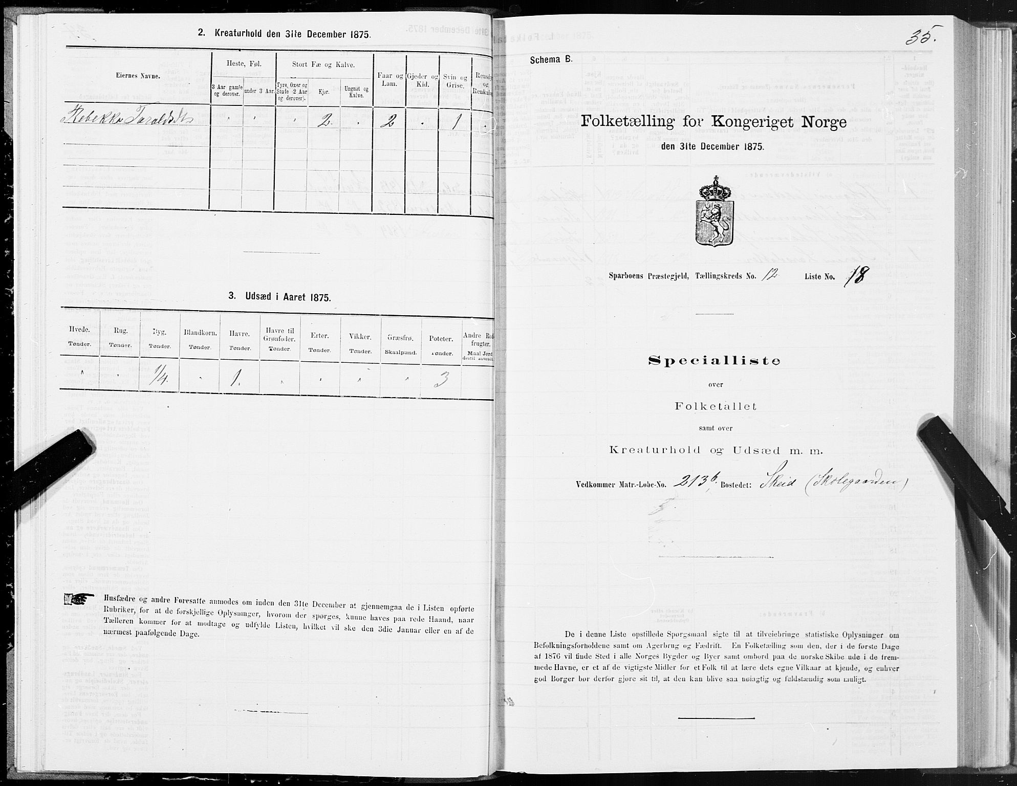 SAT, Folketelling 1875 for 1731P Sparbu prestegjeld, 1875, s. 5035