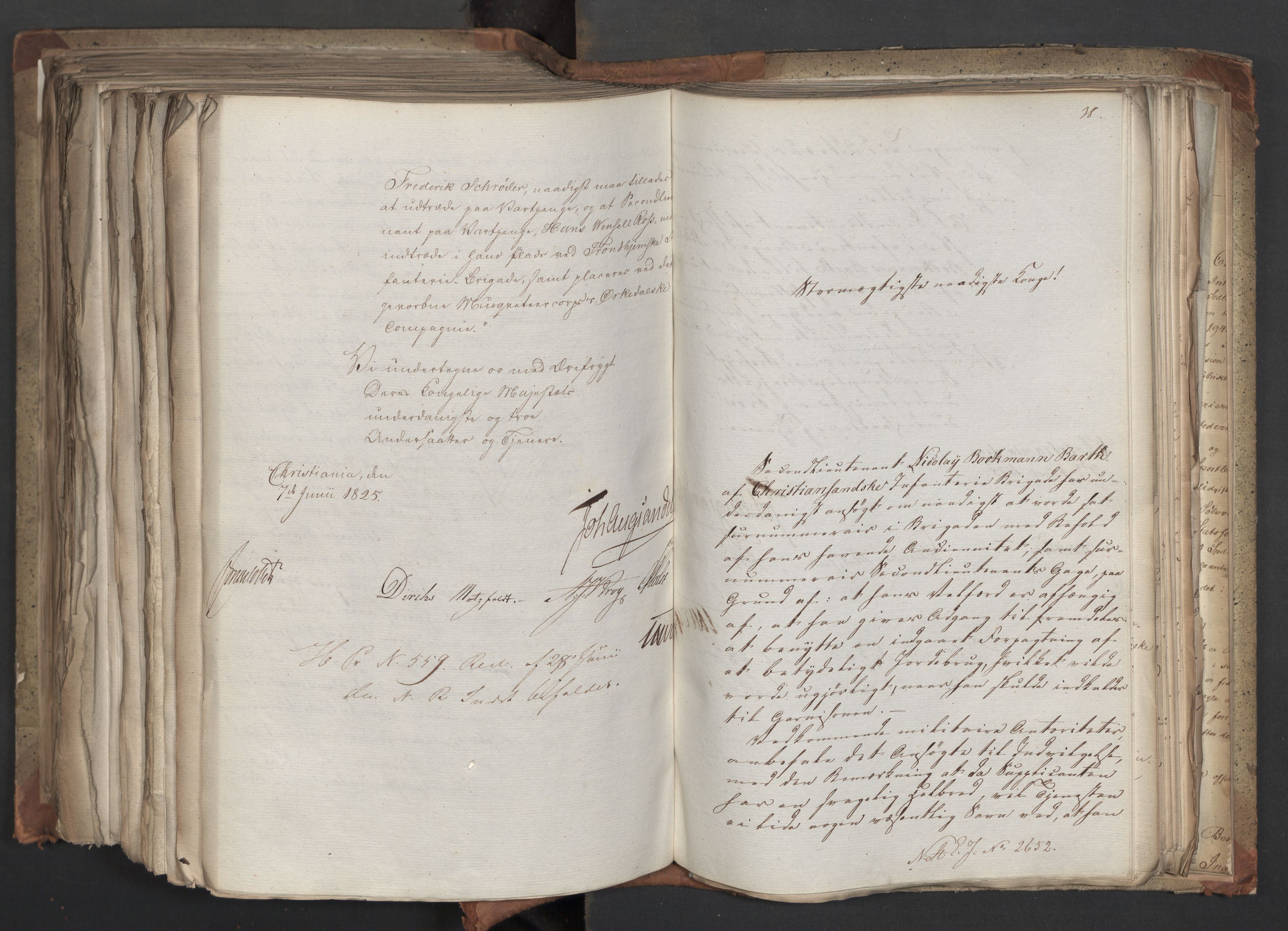 Statsrådsavdelingen i Stockholm, AV/RA-S-1003/D/Da/L0042: Regjeringsinnstillinger nr. 2467-2705, 1825, s. 533