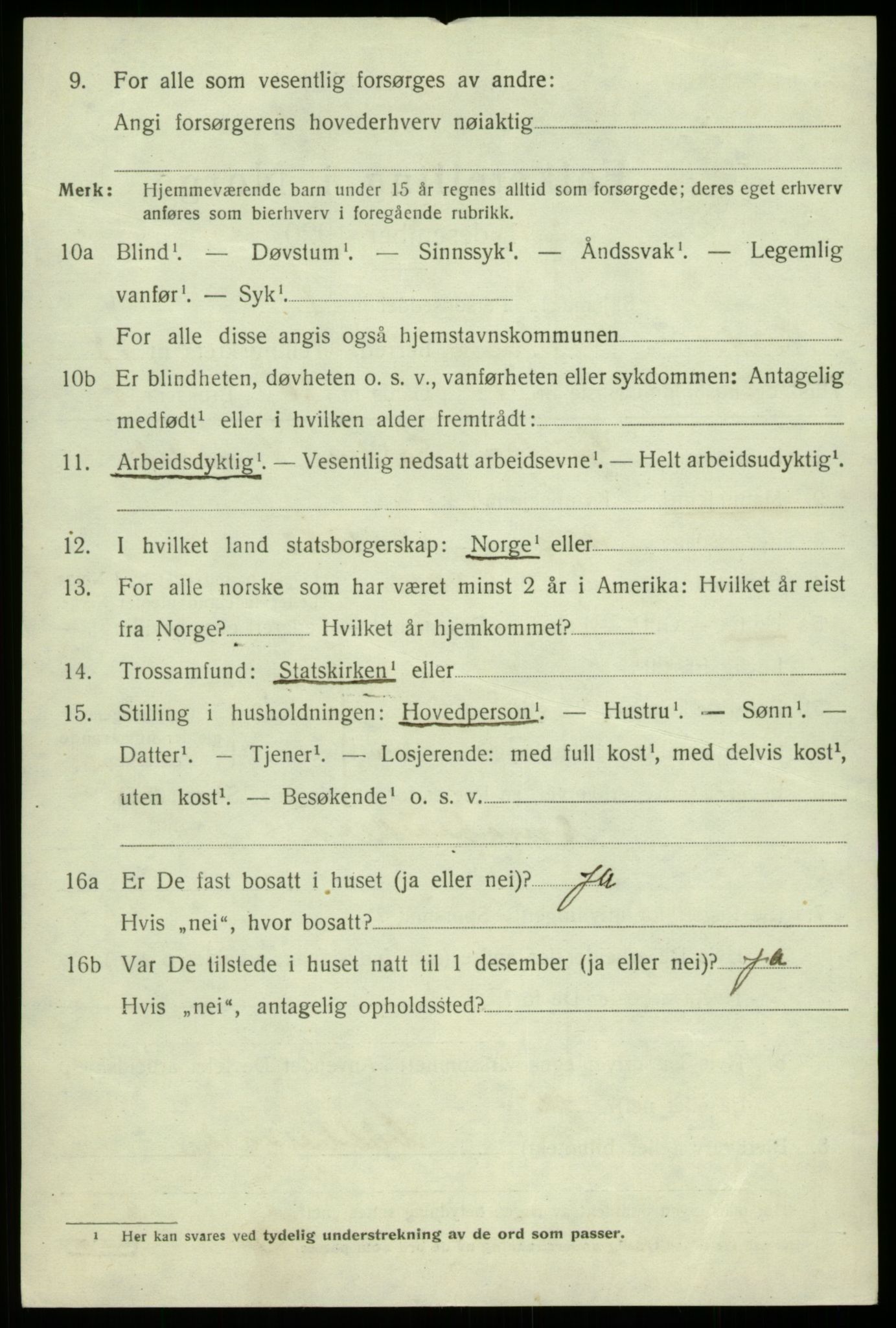 SAB, Folketelling 1920 for 1238 Kvam herred, 1920, s. 9866