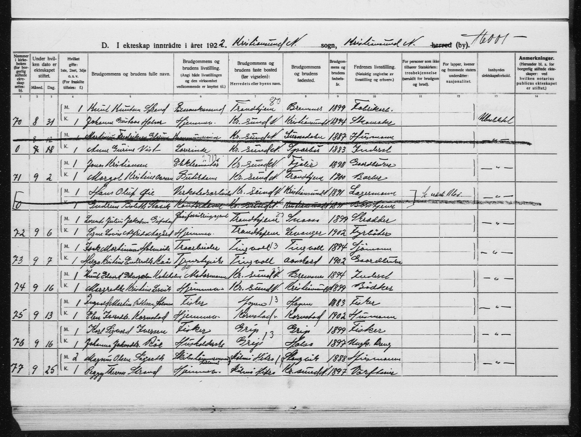 Ministerialprotokoller, klokkerbøker og fødselsregistre - Møre og Romsdal, AV/SAT-A-1454/572/L0862: Ministerialbok nr. 572D06, 1917-1935