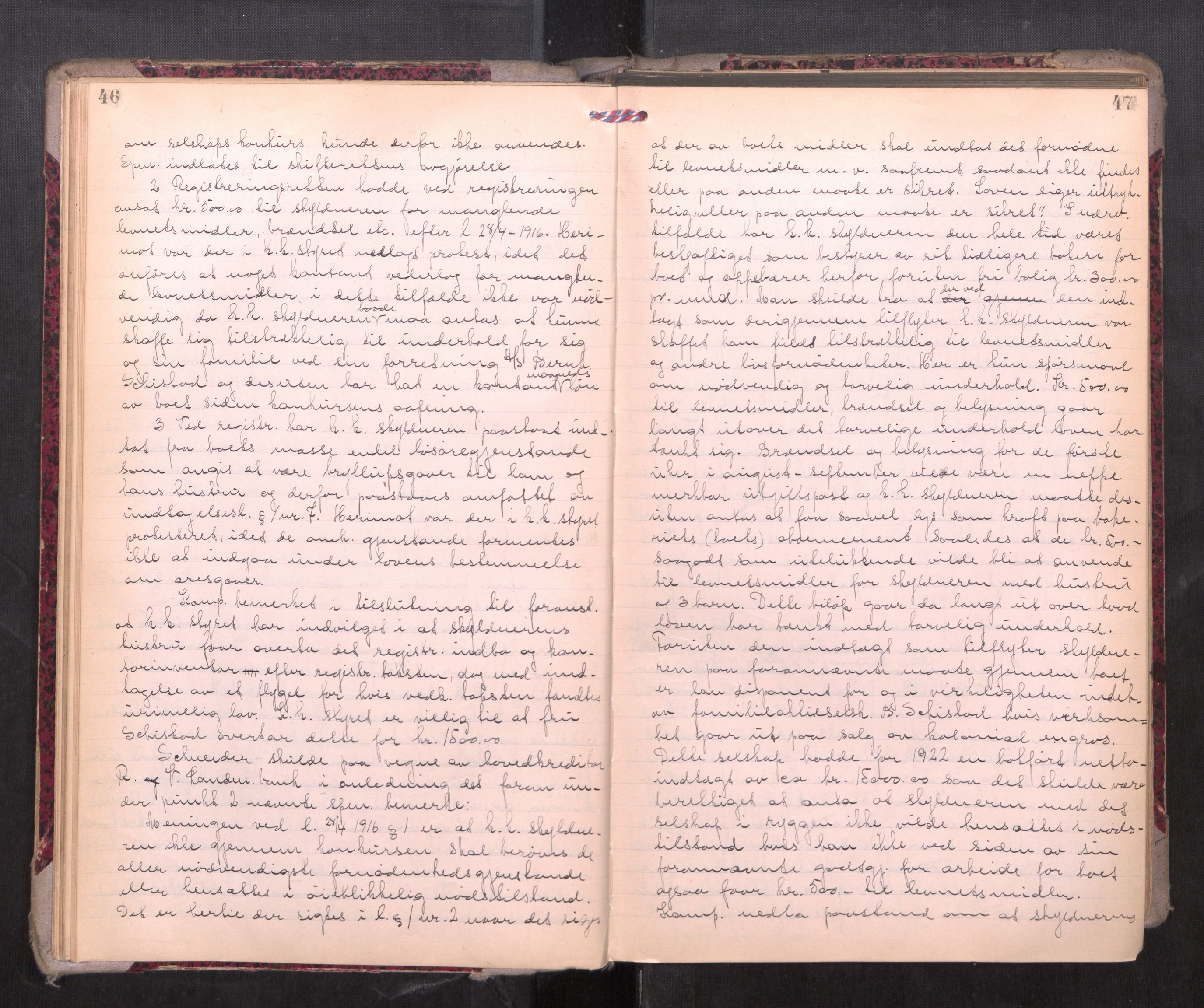 Romsdal sorenskriveri, AV/SAT-A-4149/1/3/3B/L0010: Skiftebehandlingsprotokoll, 1923-1925, s. 46-47