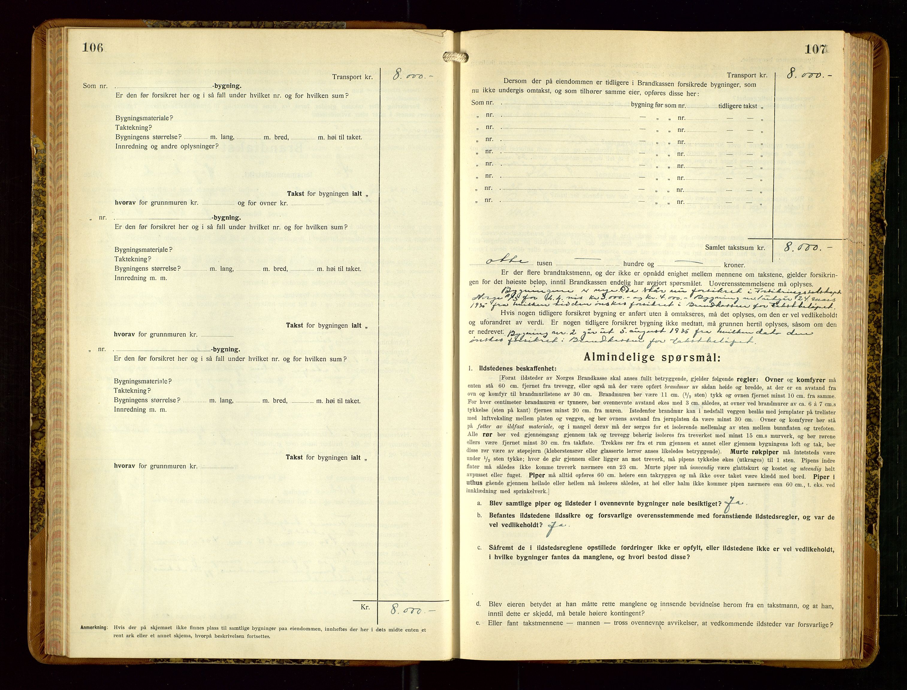 Hå lensmannskontor, SAST/A-100456/Goa/L0006: Takstprotokoll (skjema), 1932-1938, s. 106-107