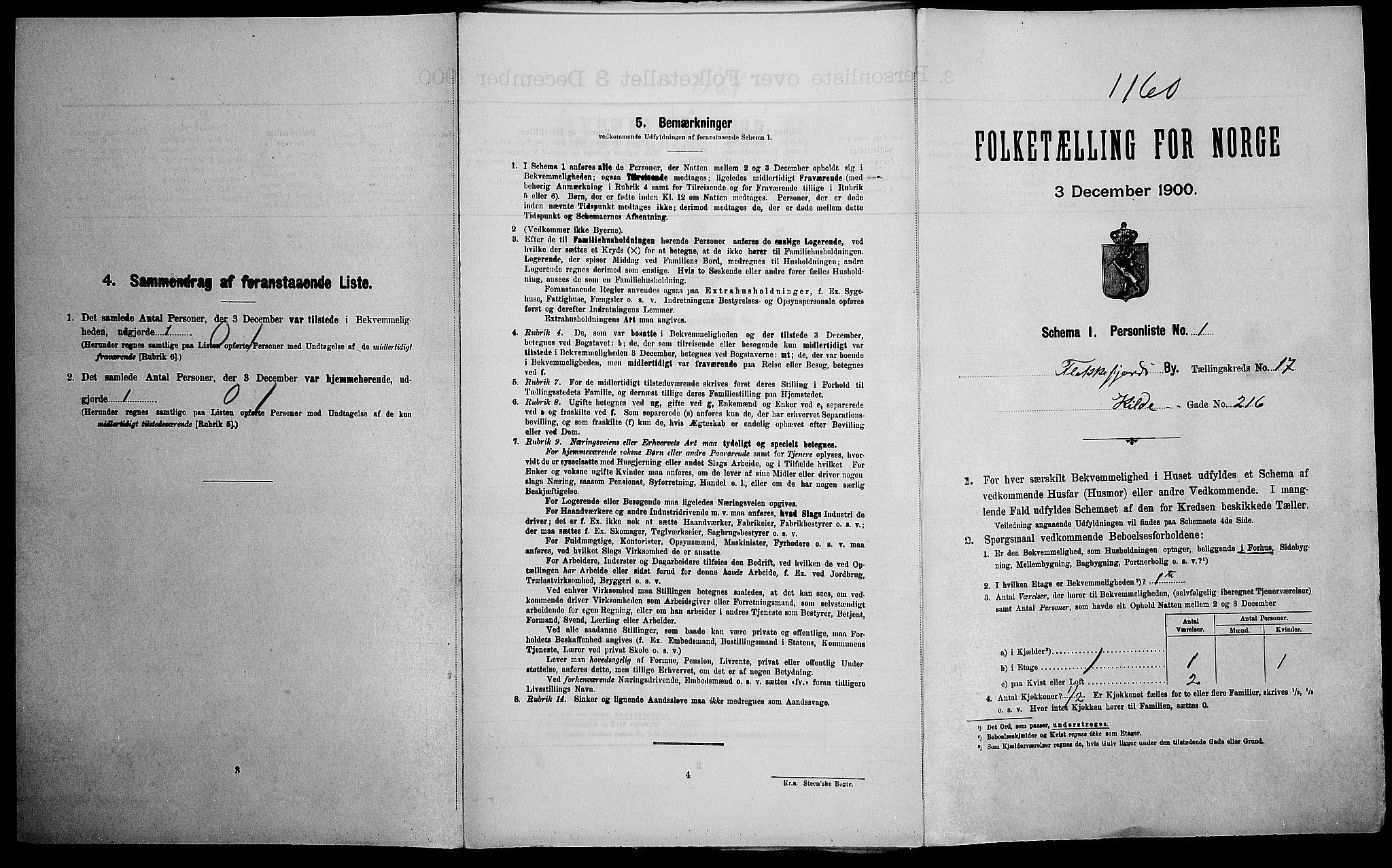SAK, Folketelling 1900 for 1004 Flekkefjord kjøpstad, 1900, s. 204