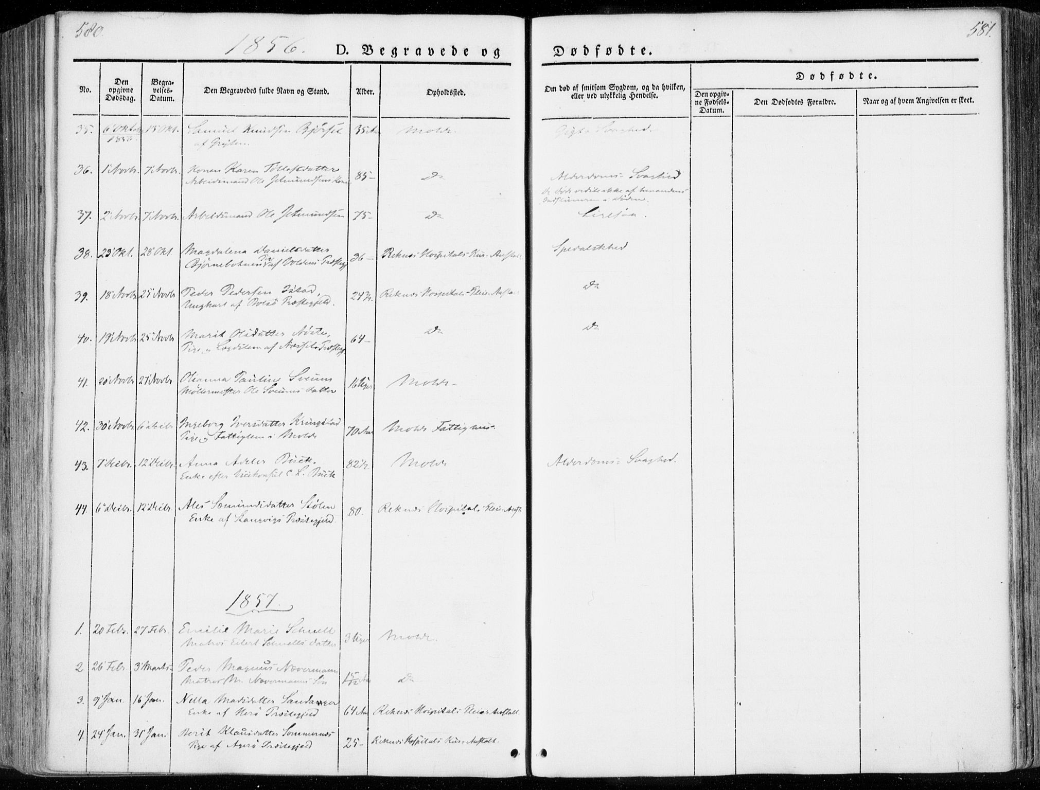 Ministerialprotokoller, klokkerbøker og fødselsregistre - Møre og Romsdal, AV/SAT-A-1454/558/L0689: Ministerialbok nr. 558A03, 1843-1872, s. 580-581