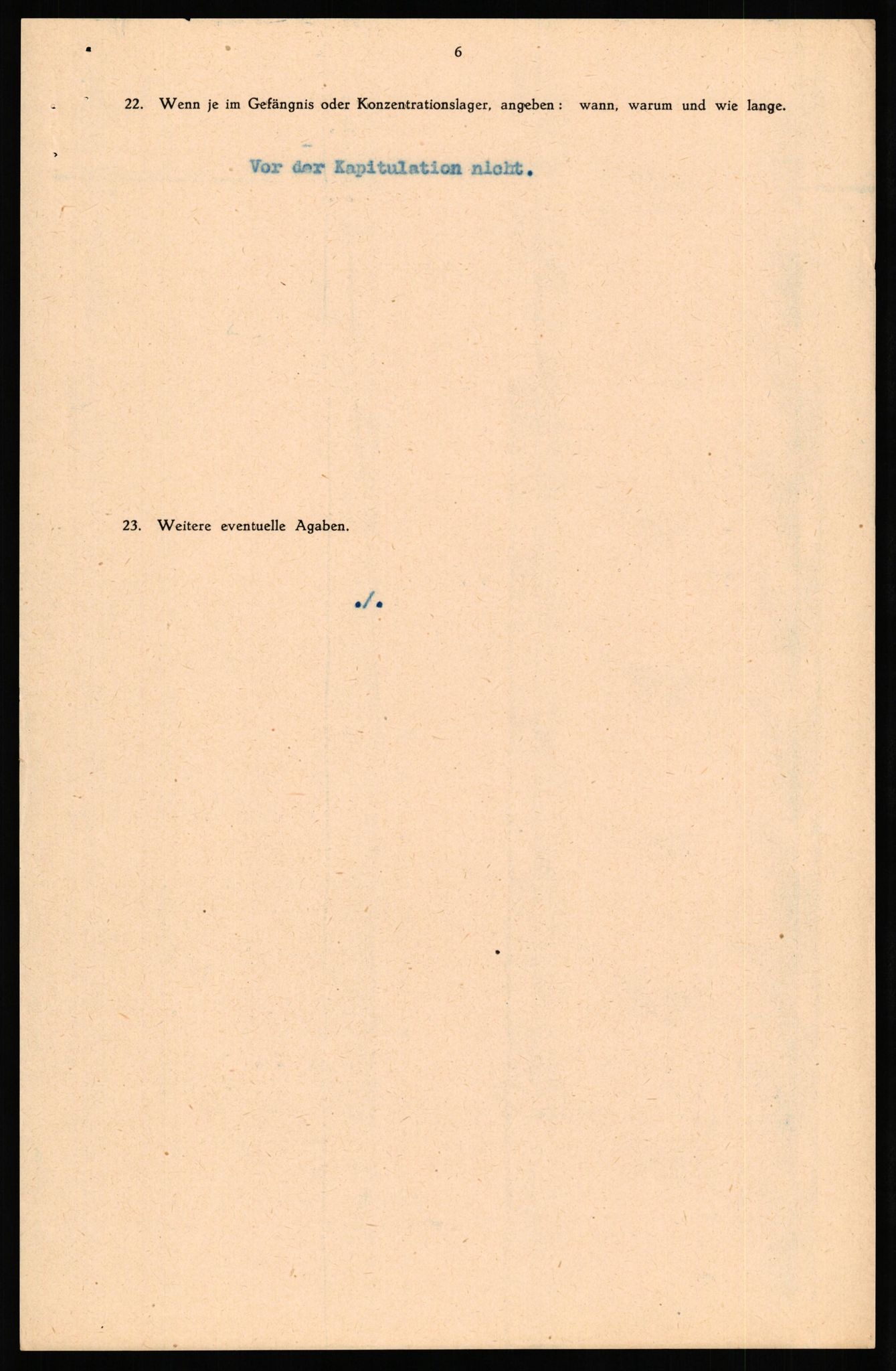 Forsvaret, Forsvarets overkommando II, AV/RA-RAFA-3915/D/Db/L0037: CI Questionaires. Tyske okkupasjonsstyrker i Norge. Tyskere., 1945-1946, s. 78