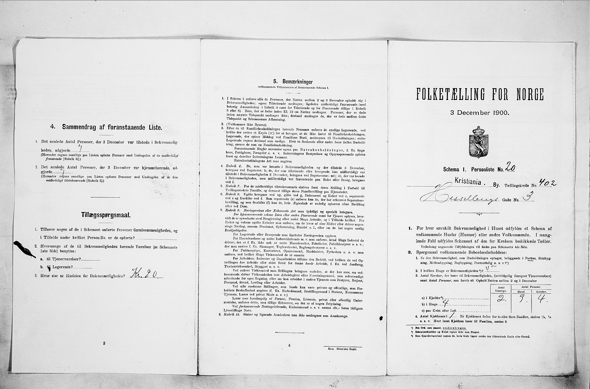 SAO, Folketelling 1900 for 0301 Kristiania kjøpstad, 1900, s. 37601