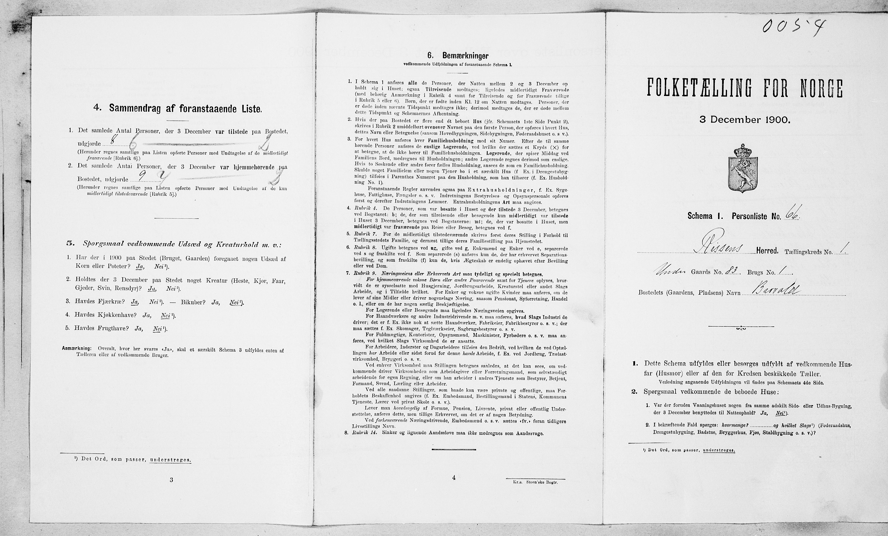 SAT, Folketelling 1900 for 1624 Rissa herred, 1900, s. 216