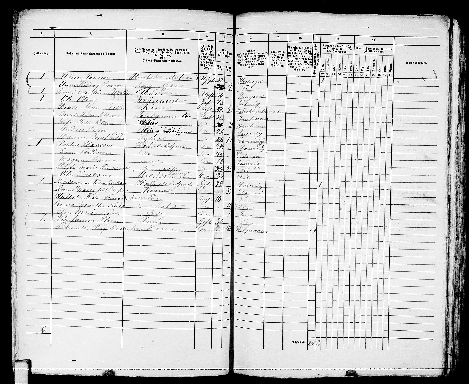 RA, Folketelling 1865 for 0707P Larvik prestegjeld, 1865, s. 240