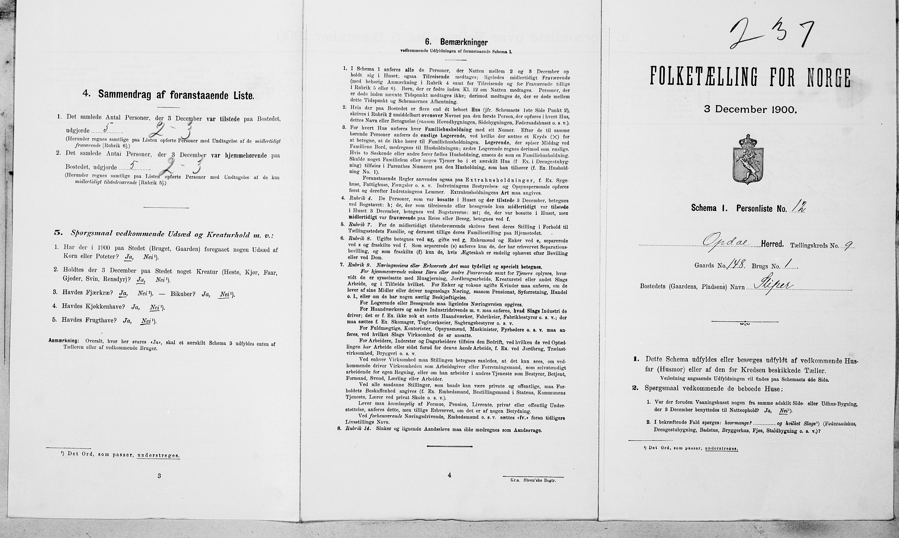 SAT, Folketelling 1900 for 1634 Oppdal herred, 1900, s. 818