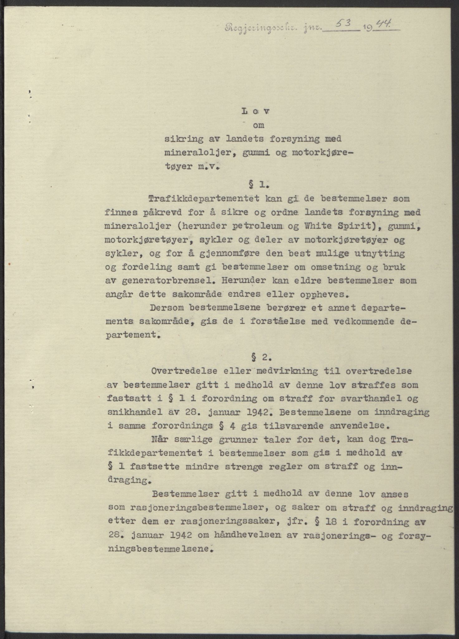 NS-administrasjonen 1940-1945 (Statsrådsekretariatet, de kommisariske statsråder mm), RA/S-4279/D/Db/L0100: Lover, 1944, s. 128
