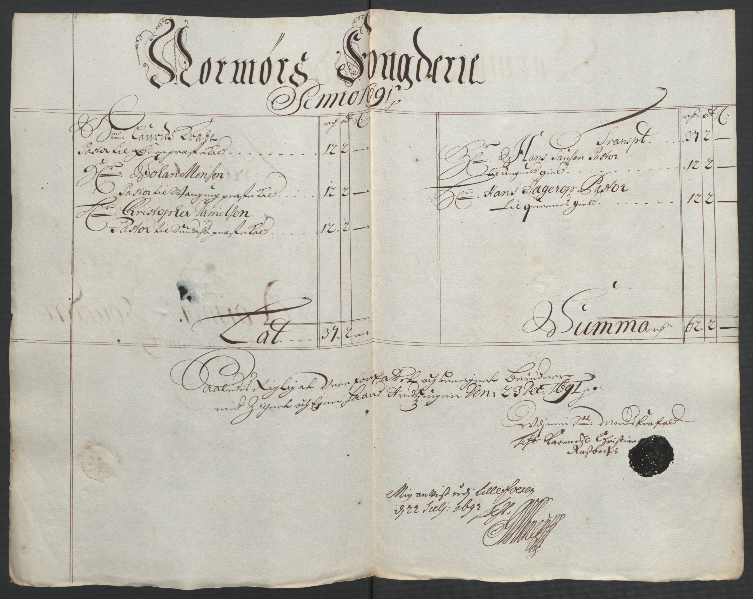 Rentekammeret inntil 1814, Reviderte regnskaper, Fogderegnskap, RA/EA-4092/R56/L3734: Fogderegnskap Nordmøre, 1690-1691, s. 401