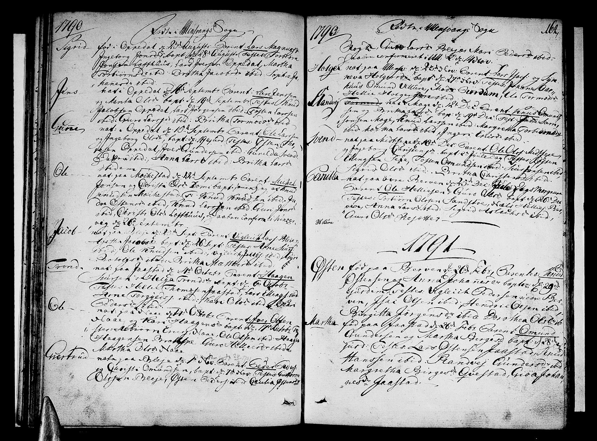 Ullensvang sokneprestembete, SAB/A-78701/H/Haa: Ministerialbok nr. A 7 /1, 1788-1804, s. 163-164