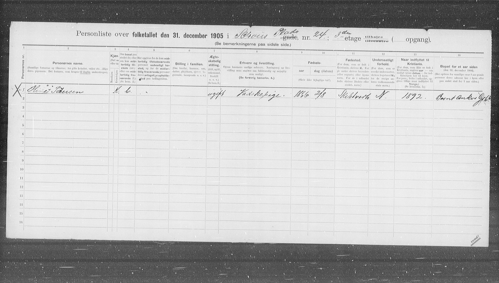OBA, Kommunal folketelling 31.12.1905 for Kristiania kjøpstad, 1905, s. 47041