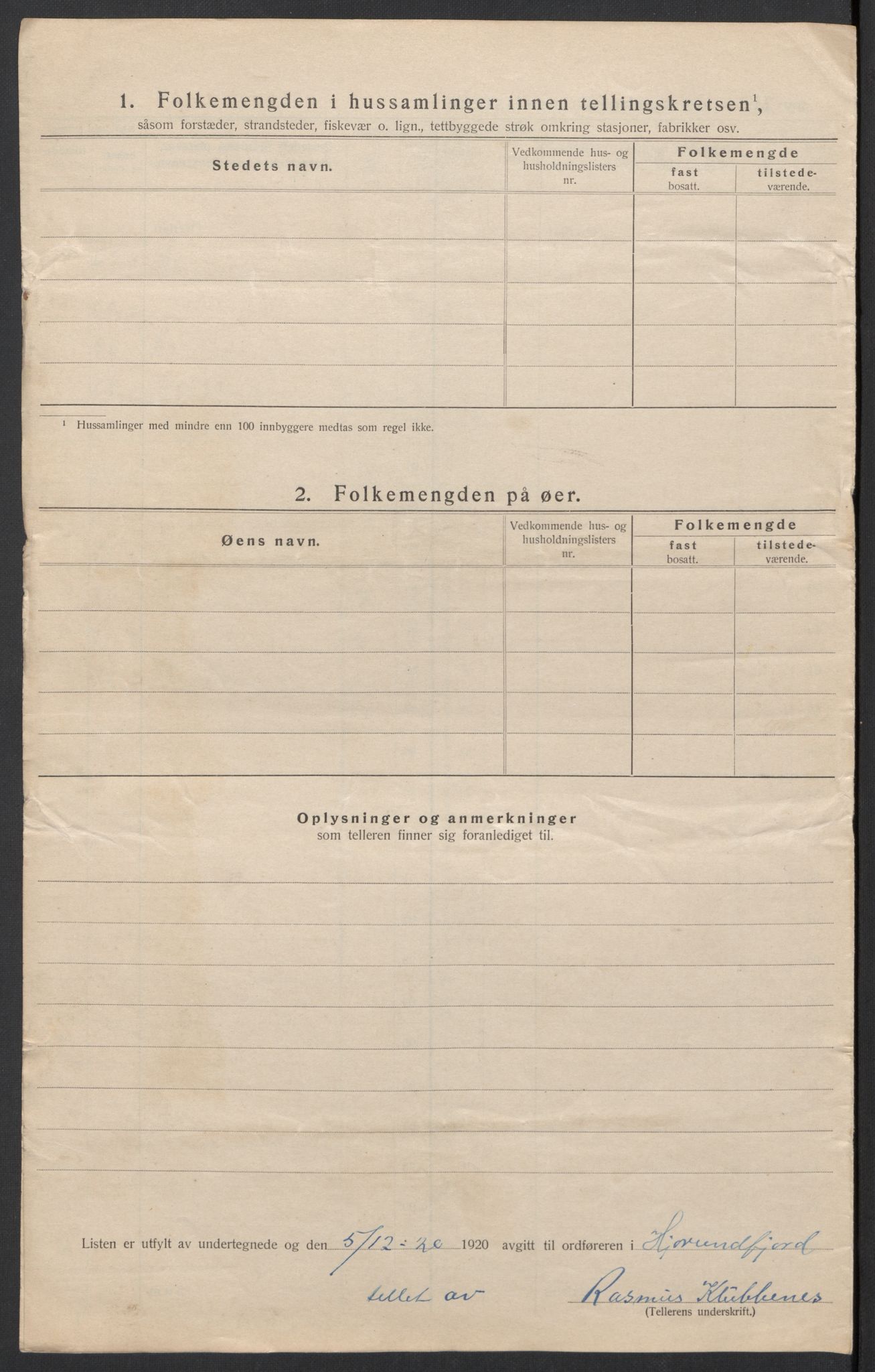 SAT, Folketelling 1920 for 1522 Hjørundfjord herred, 1920, s. 42