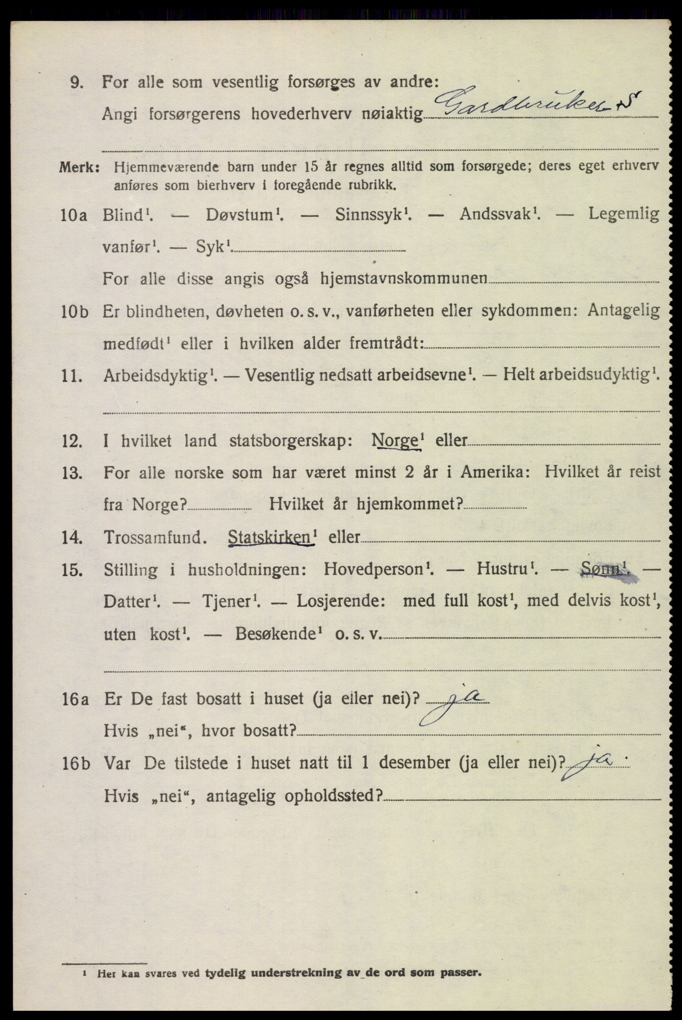 SAK, Folketelling 1920 for 1029 Sør-Audnedal herred, 1920, s. 7018