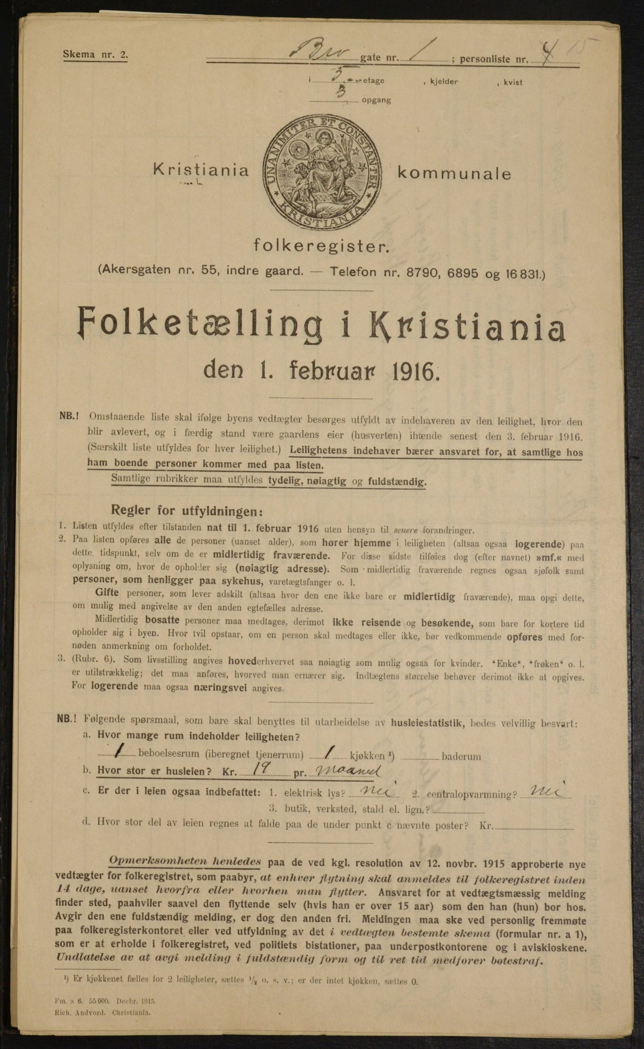 OBA, Kommunal folketelling 1.2.1916 for Kristiania, 1916, s. 9821