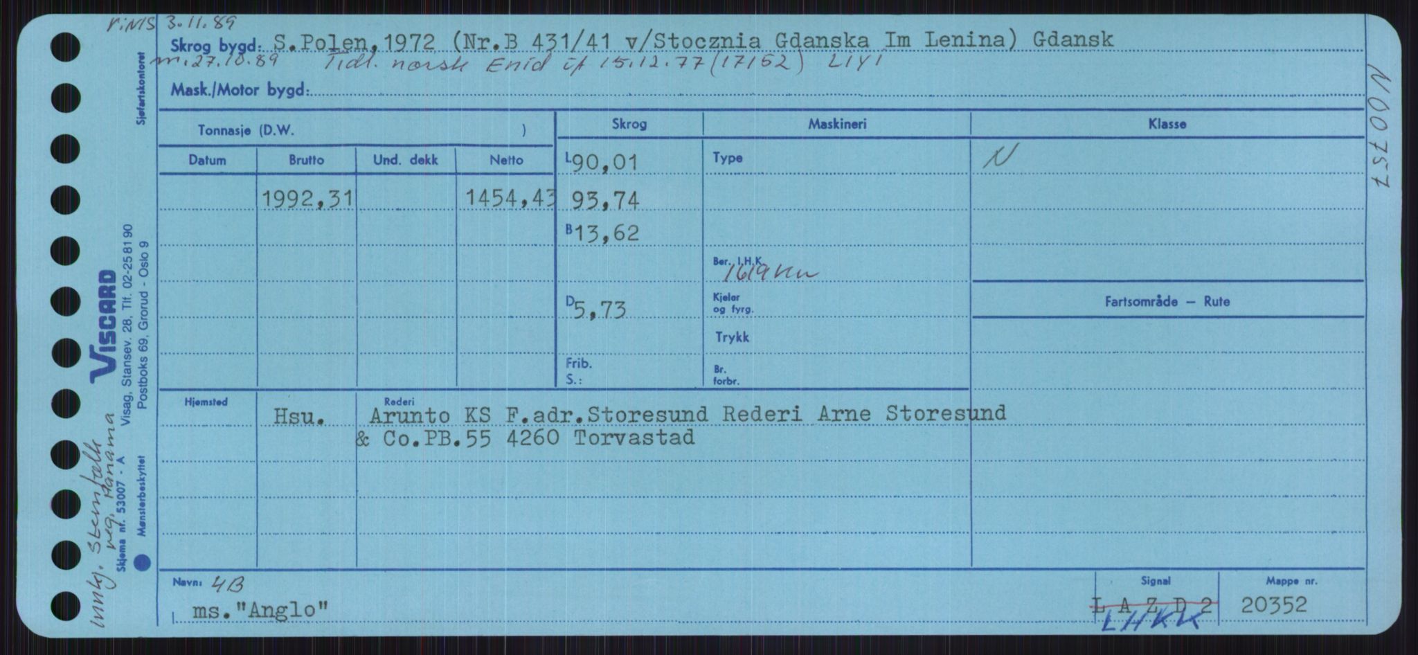 Sjøfartsdirektoratet med forløpere, Skipsmålingen, RA/S-1627/H/Ha/L0001/0001: Fartøy, A-Eig / Fartøy A-Bjøn, s. 259