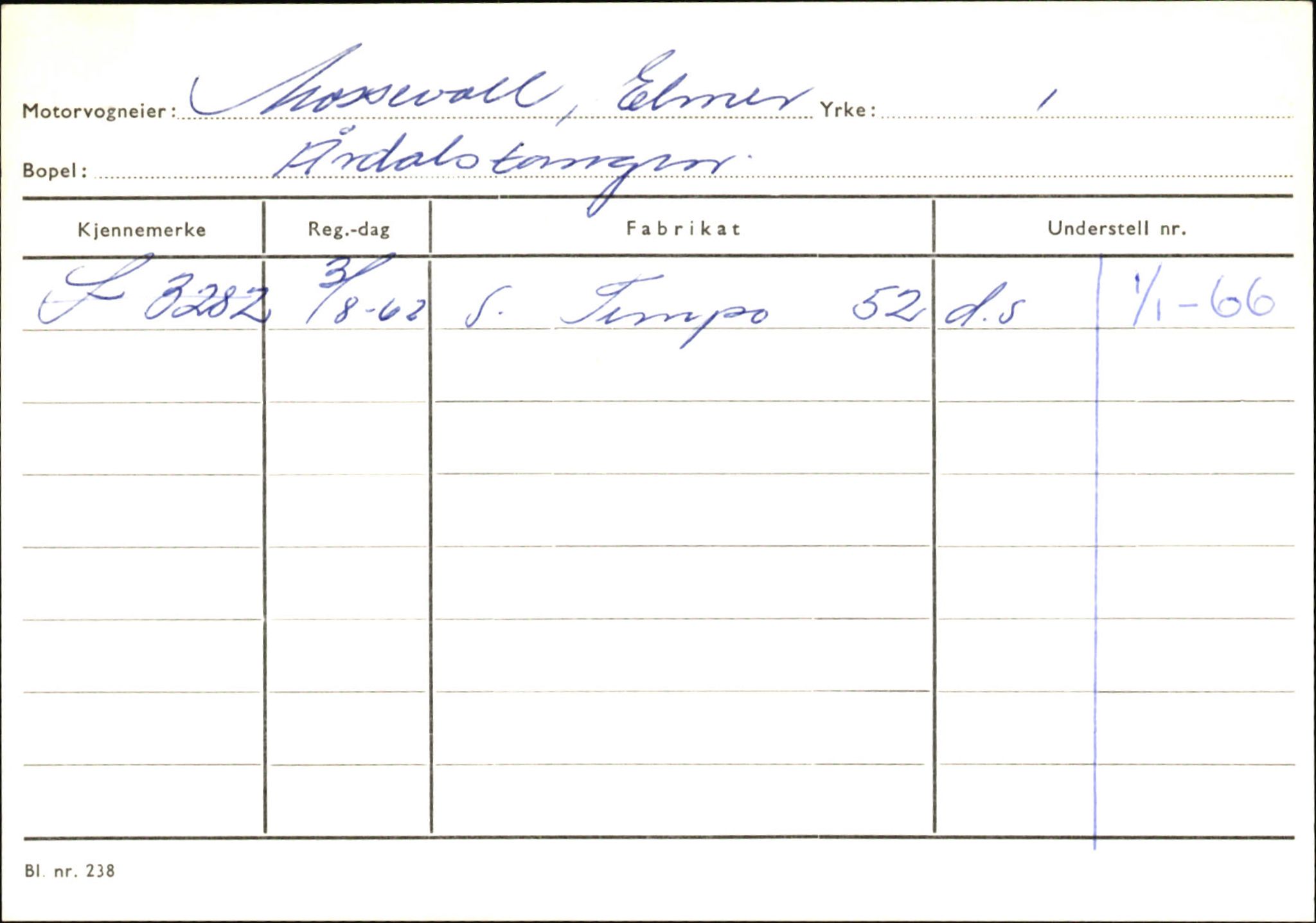 Statens vegvesen, Sogn og Fjordane vegkontor, SAB/A-5301/4/F/L0145: Registerkort Vågsøy S-Å. Årdal I-P, 1945-1975, s. 1854