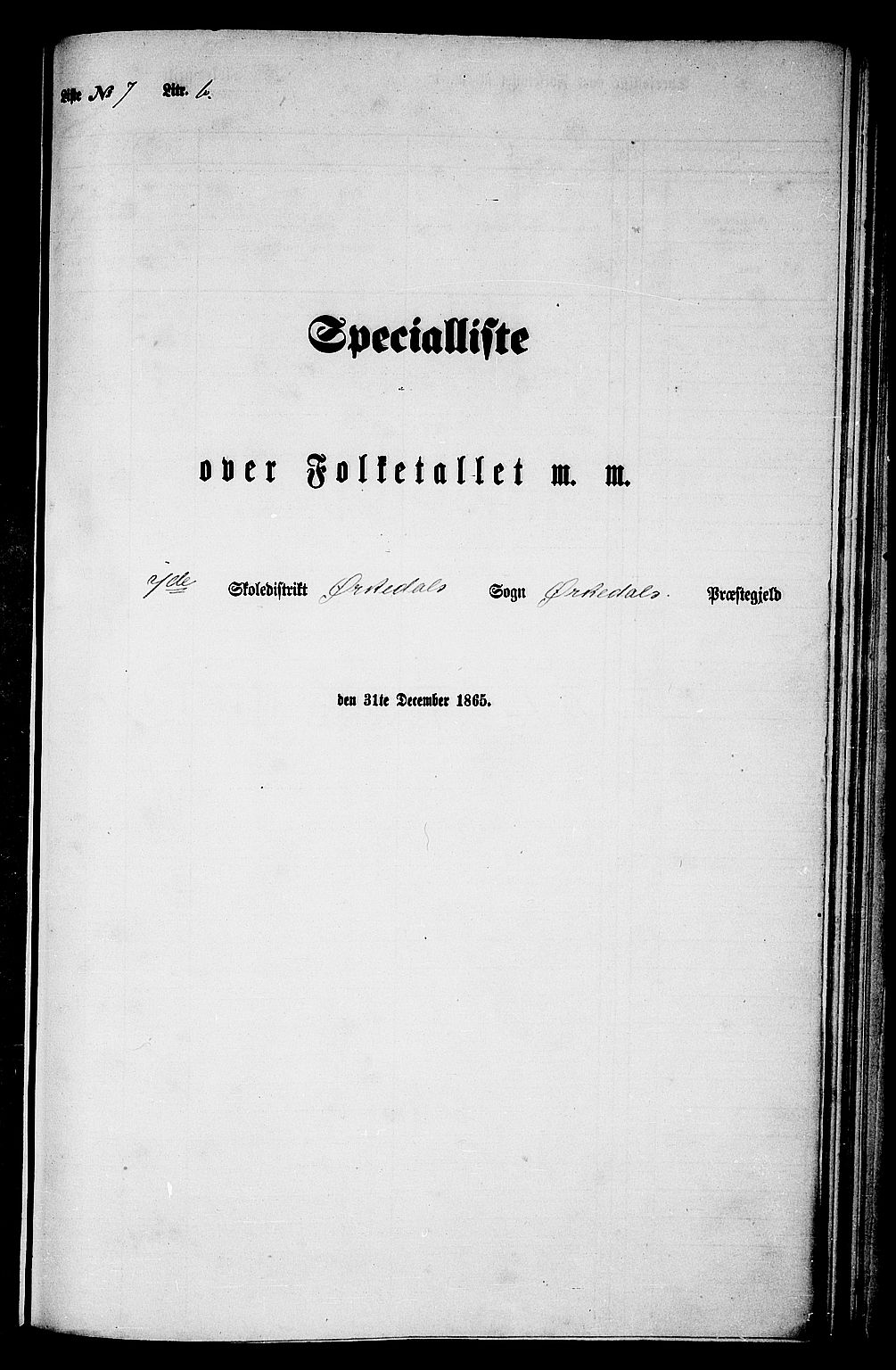 RA, Folketelling 1865 for 1638P Orkdal prestegjeld, 1865, s. 209
