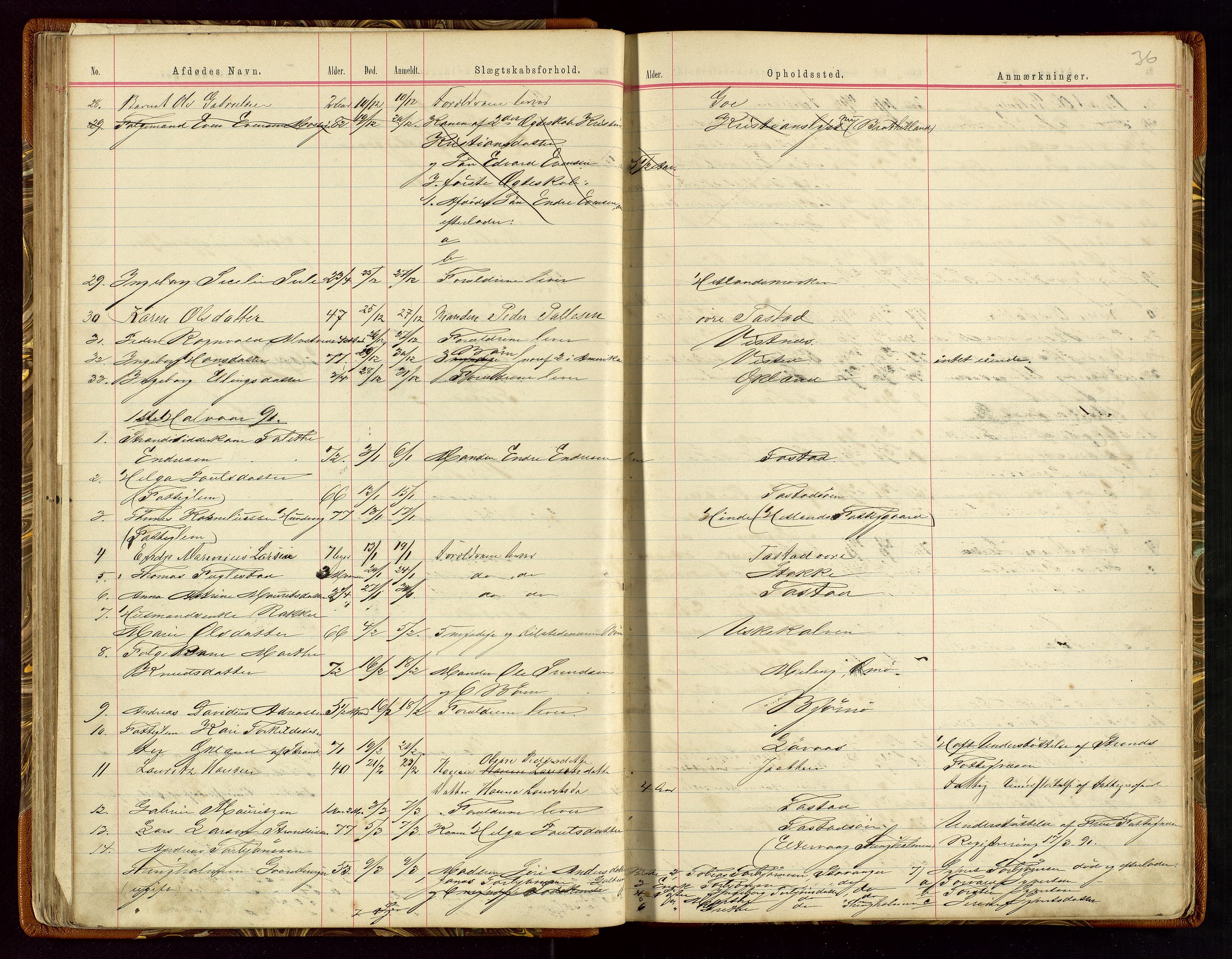 Hetland lensmannskontor, AV/SAST-A-100101/Gga/L0001: Dødsfallprotokoll, 1883-1910, s. 36