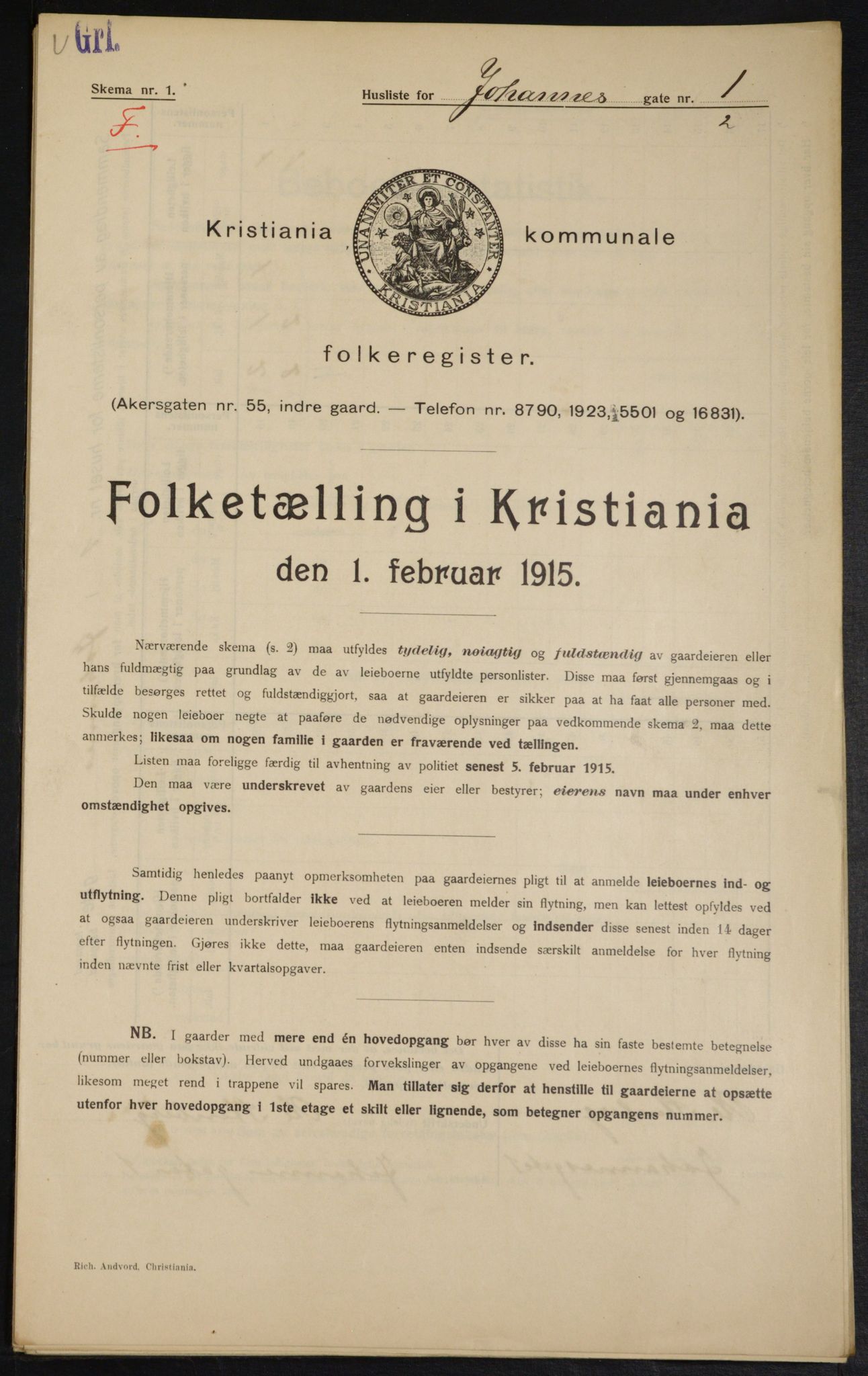 OBA, Kommunal folketelling 1.2.1915 for Kristiania, 1915, s. 46702