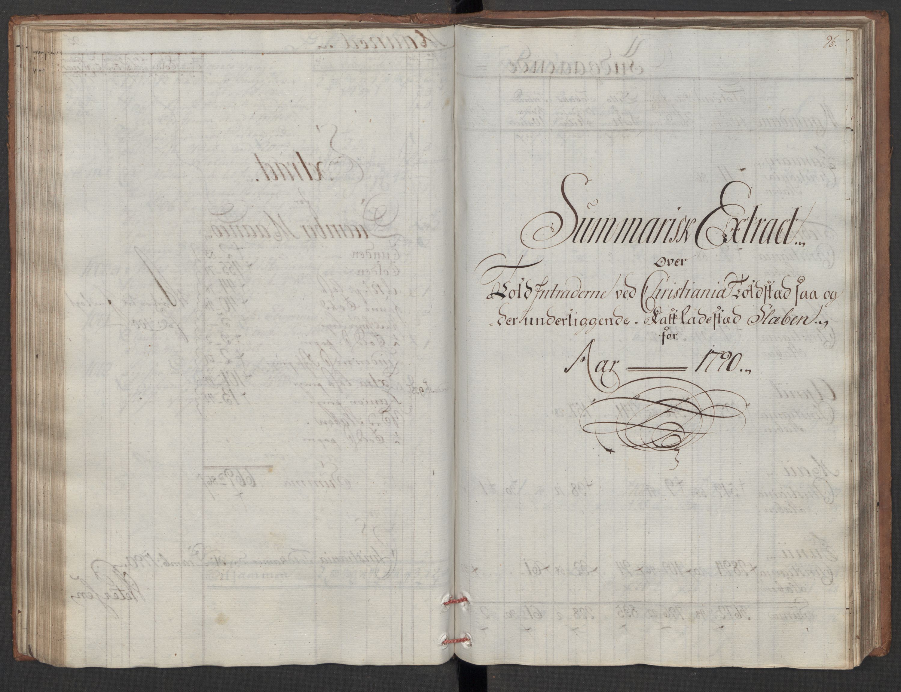 Generaltollkammeret, tollregnskaper, AV/RA-EA-5490/R06/L0180/0001: Tollregnskaper Kristiania / Utgående tollbok, 1790, s. 95b-96a