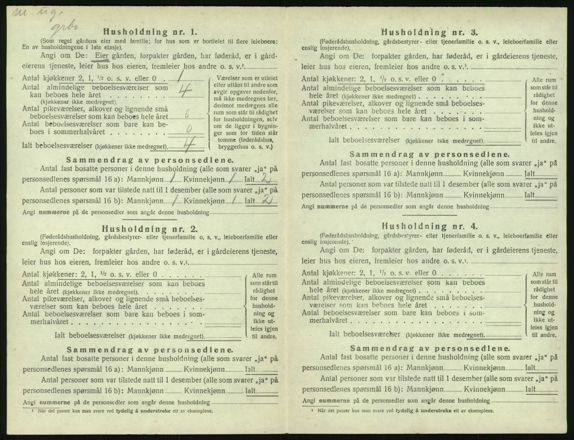 SAK, Folketelling 1920 for 0918 Austre Moland herred, 1920, s. 226