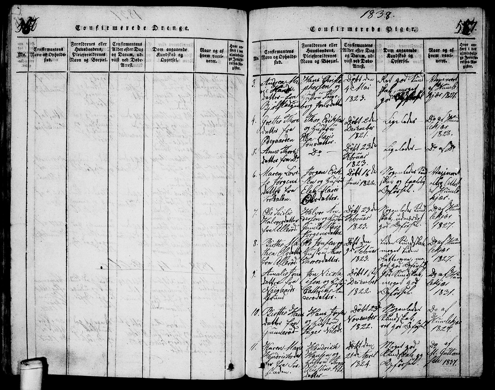 Glemmen prestekontor Kirkebøker, AV/SAO-A-10908/G/Ga/L0001: Klokkerbok nr. 1, 1816-1838, s. 556-557