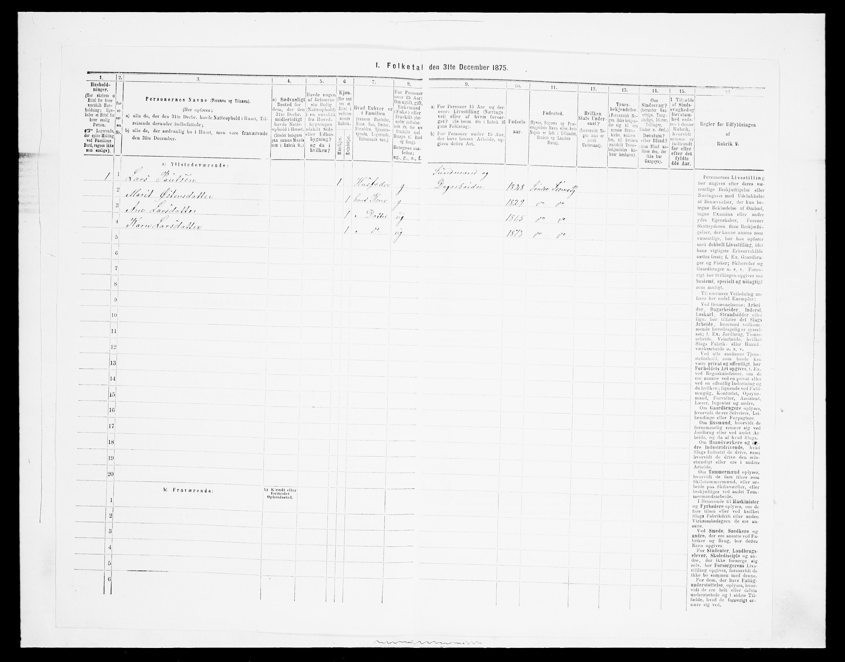 SAH, Folketelling 1875 for 0519P Sør-Fron prestegjeld, 1875, s. 691